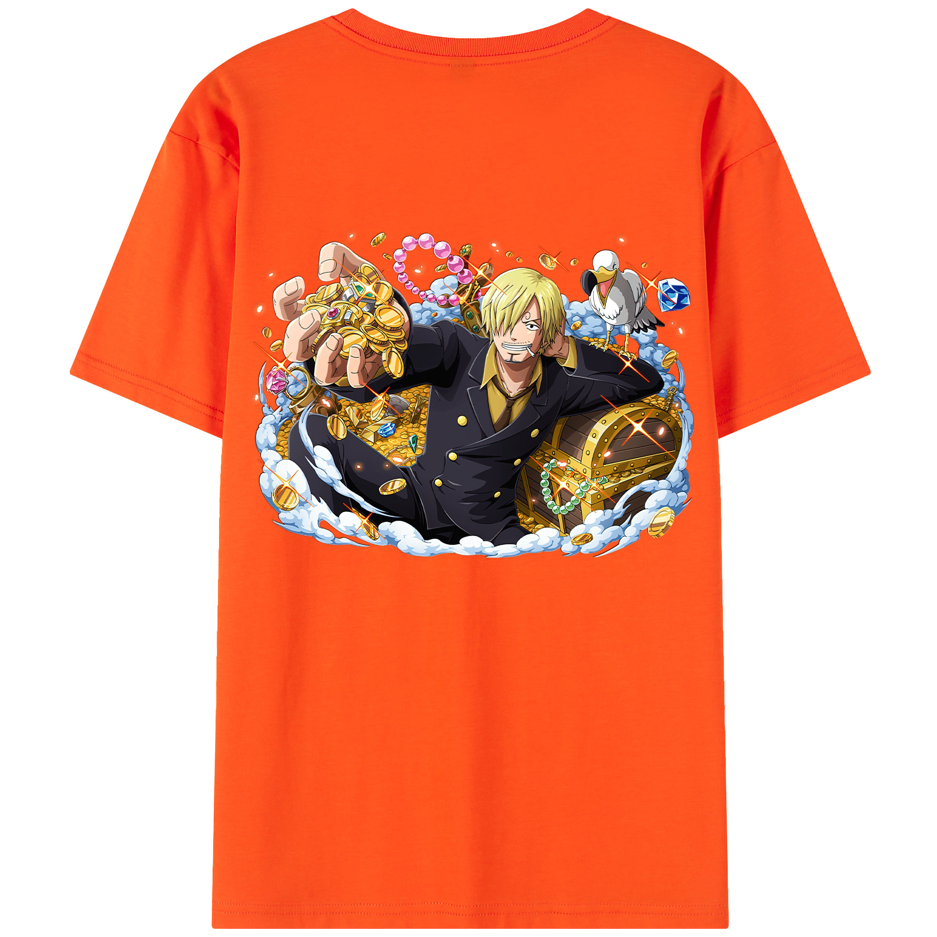 ワンピース サンジ ONE PIECE Sanji 綿100％半袖Tシャツ（背面プリント）