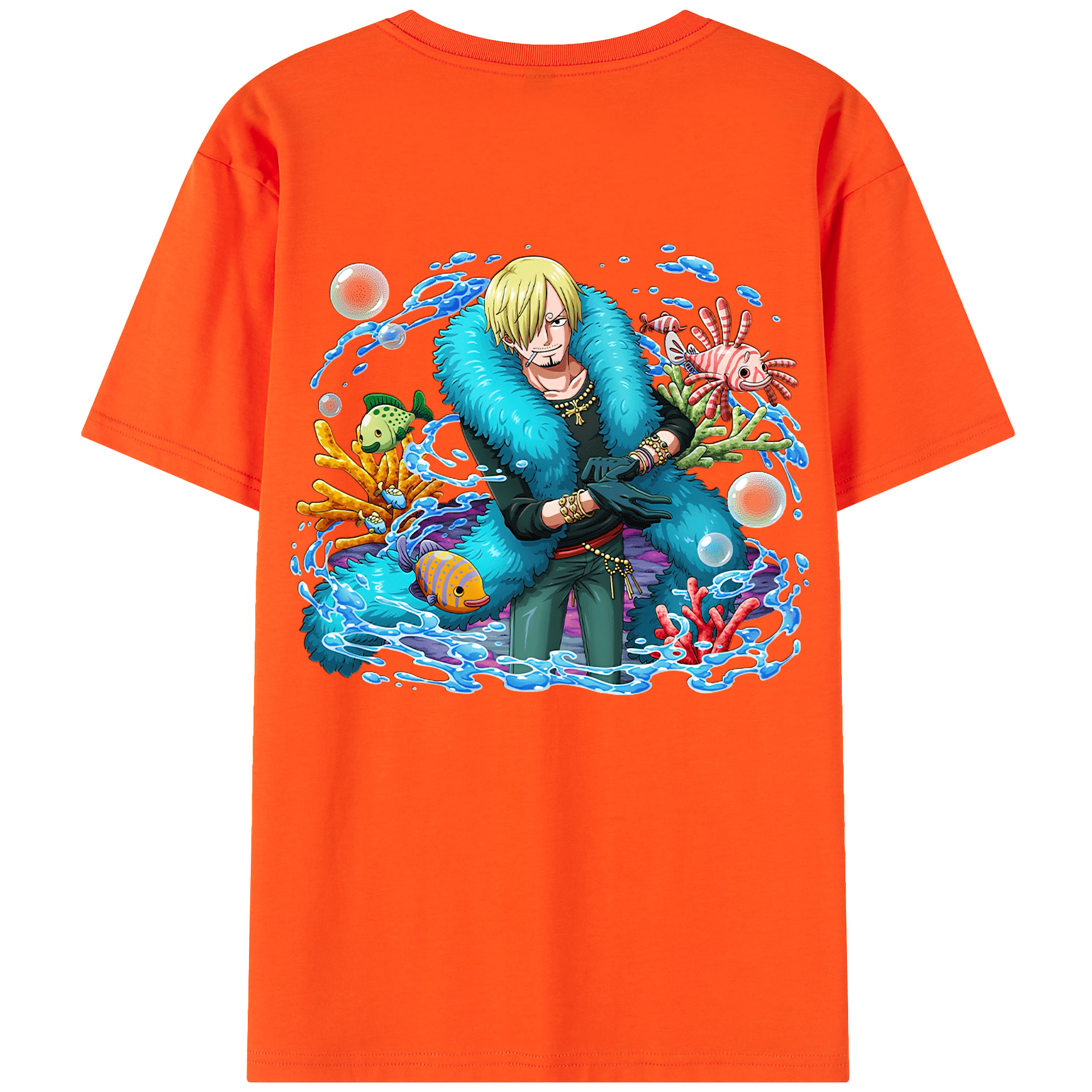 ワンピース サンジ ONE PIECE Sanji 綿100％半袖Tシャツ（背面プリント）