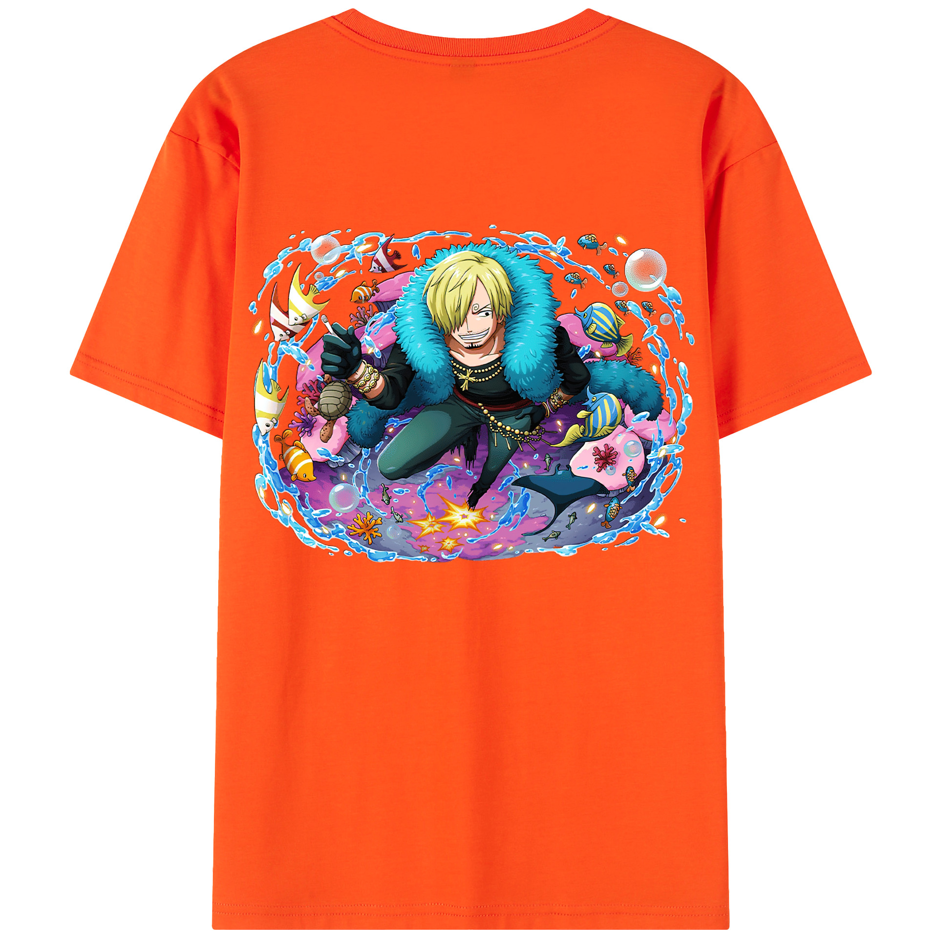 ワンピース サンジ ONE PIECE Sanji 綿100％半袖Tシャツ（背面プリント）