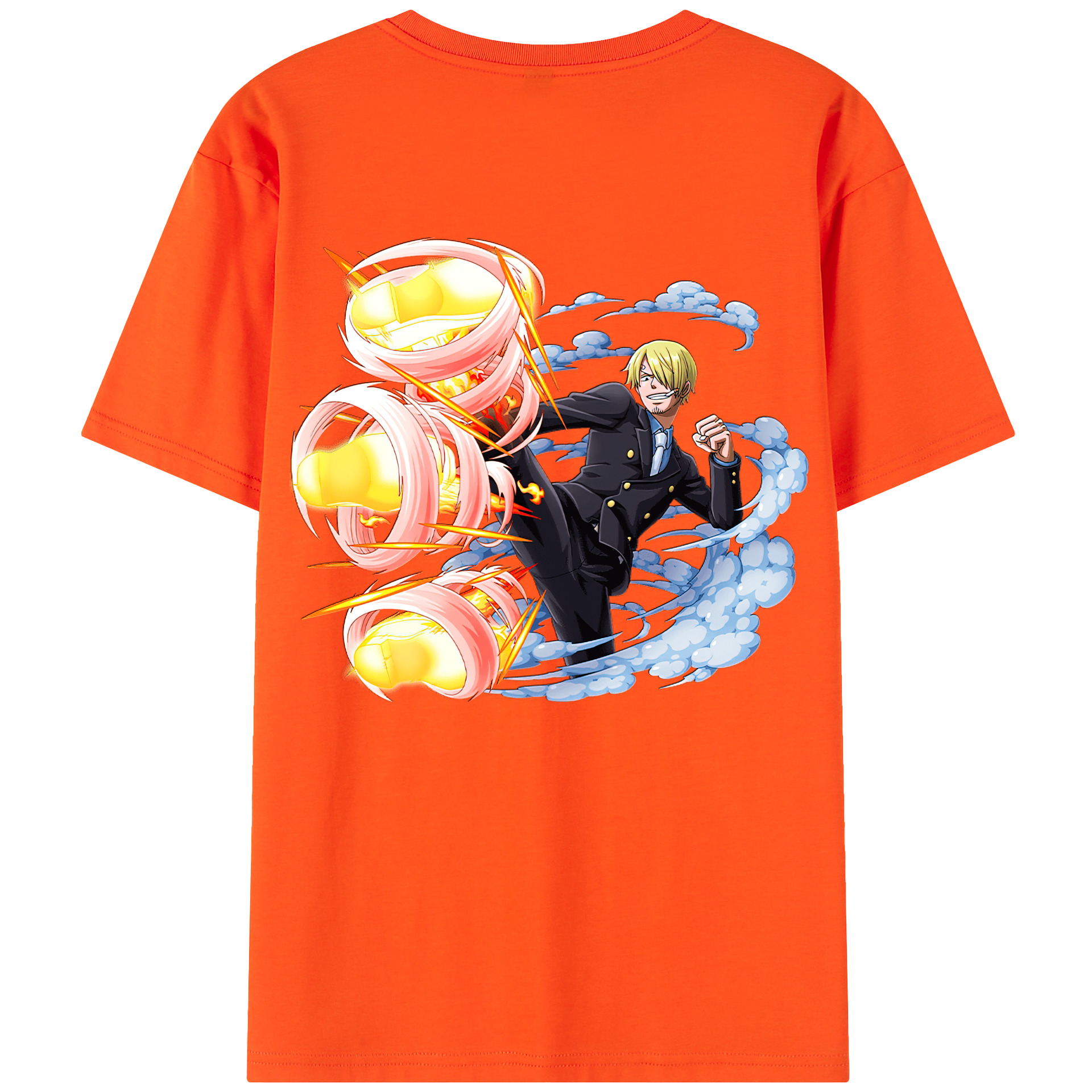 ワンピース サンジ ONE PIECE Sanji 綿100％半袖Tシャツ（背面プリント）