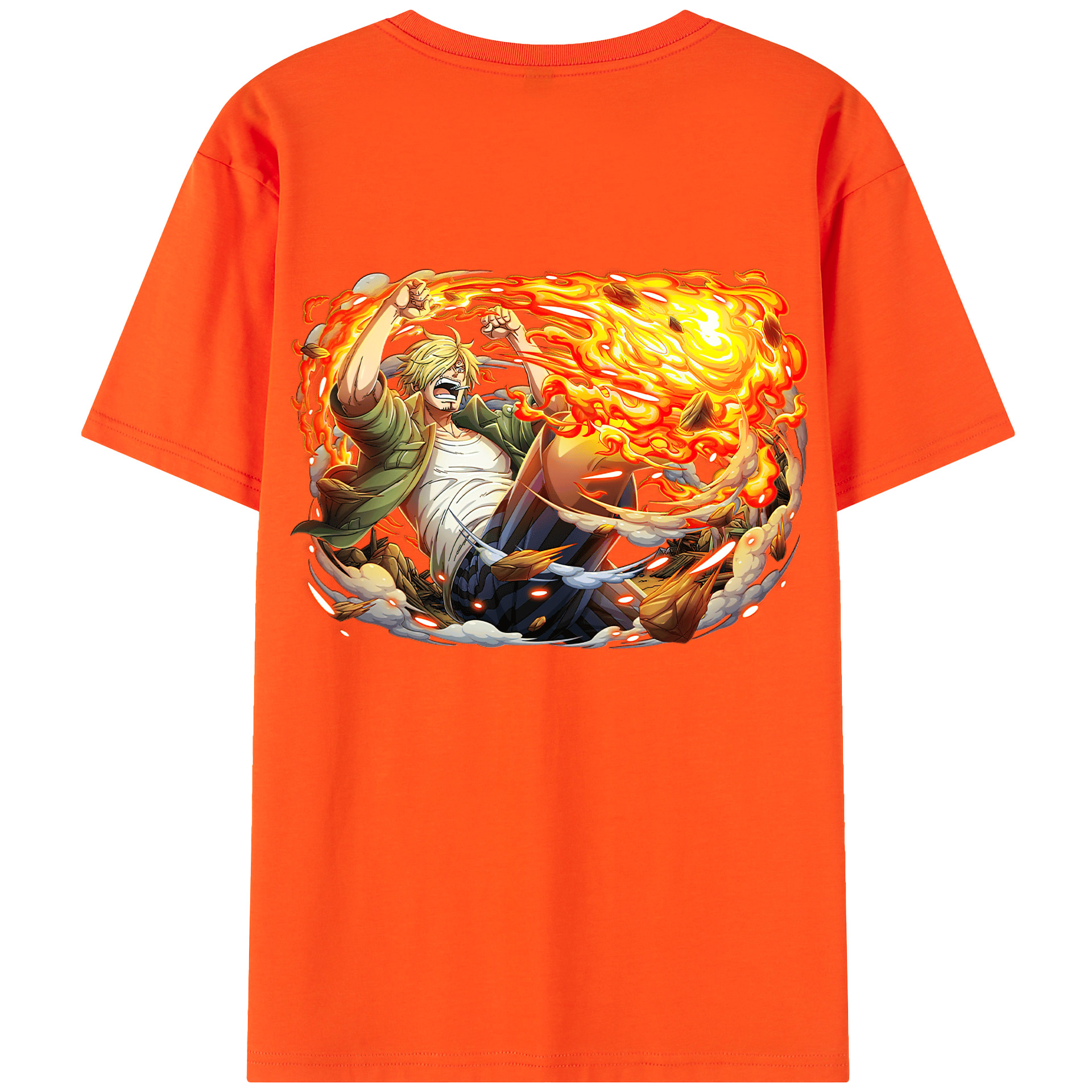 ワンピース サンジ ONE PIECE Sanji 綿100％半袖Tシャツ（背面プリント）
