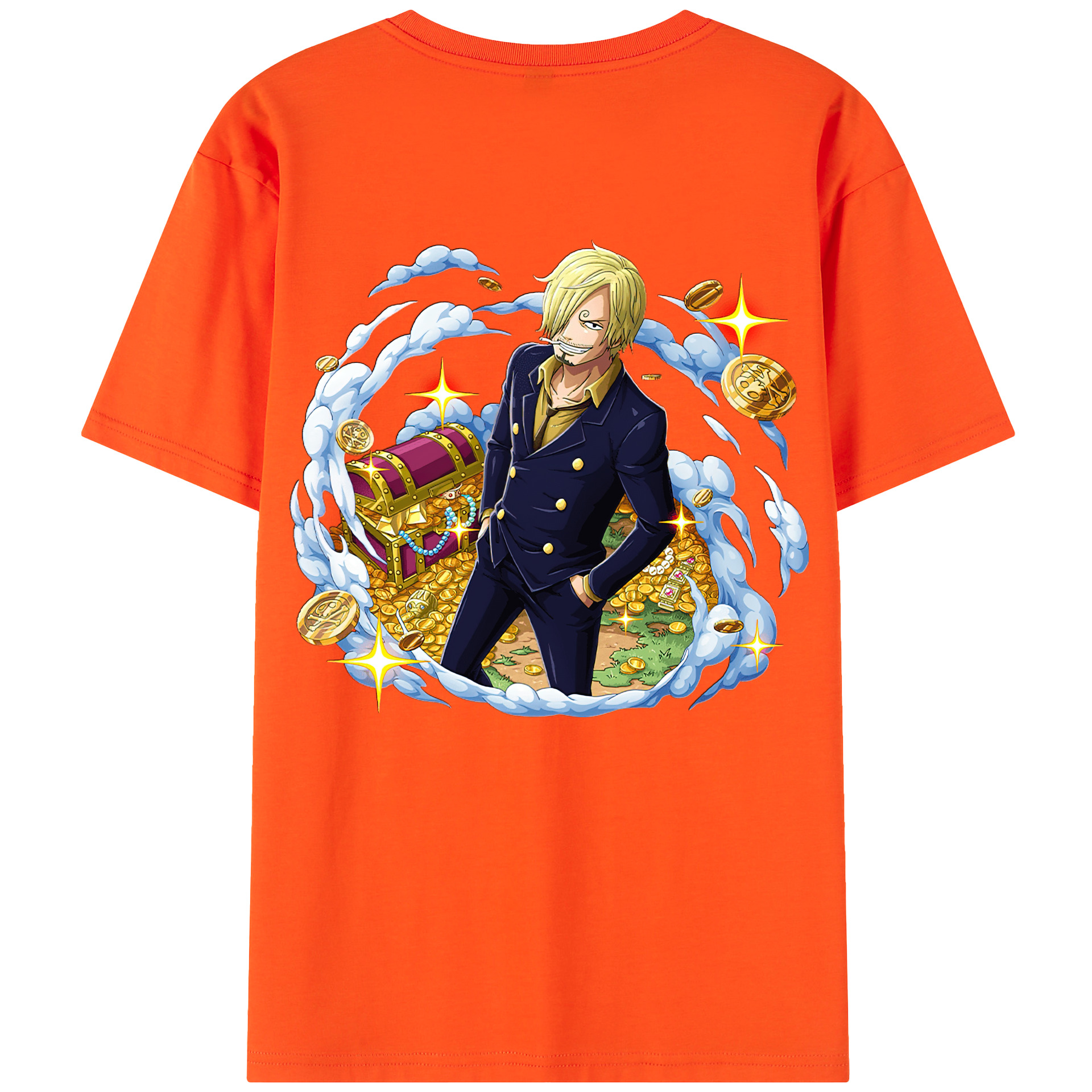 ワンピース サンジ ONE PIECE Sanji 綿100％半袖Tシャツ（背面プリント）