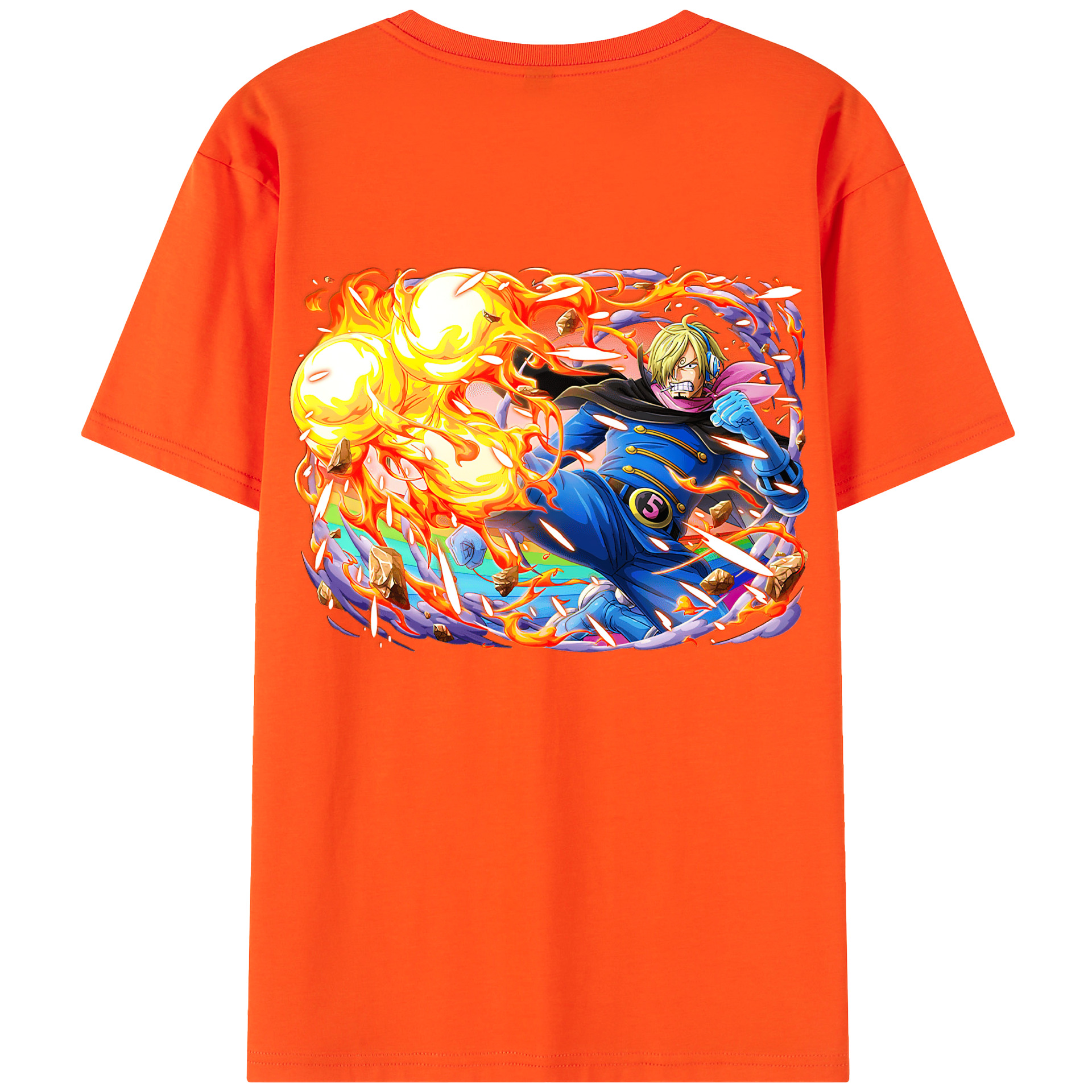 ワンピース サンジ ONE PIECE Sanji 綿100％半袖Tシャツ（背面プリント）
