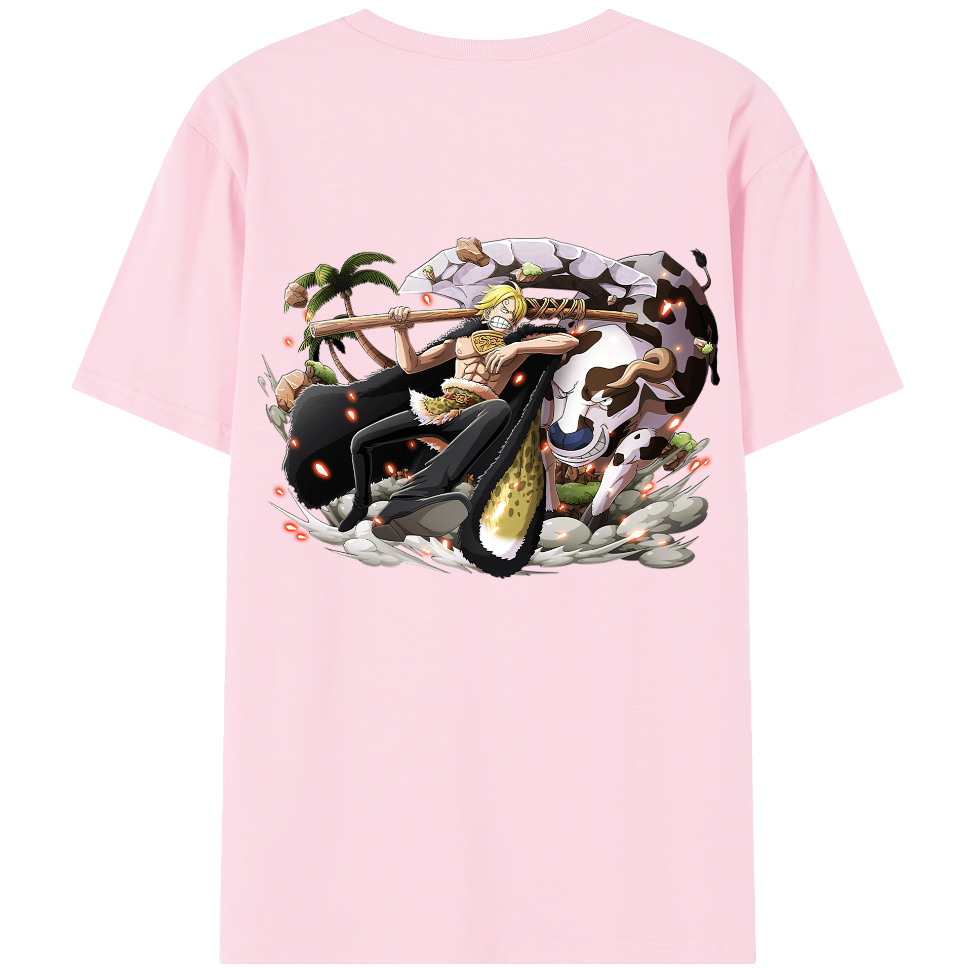 ワンピース サンジ ONE PIECE Sanji 綿100％半袖Tシャツ（背面プリント）