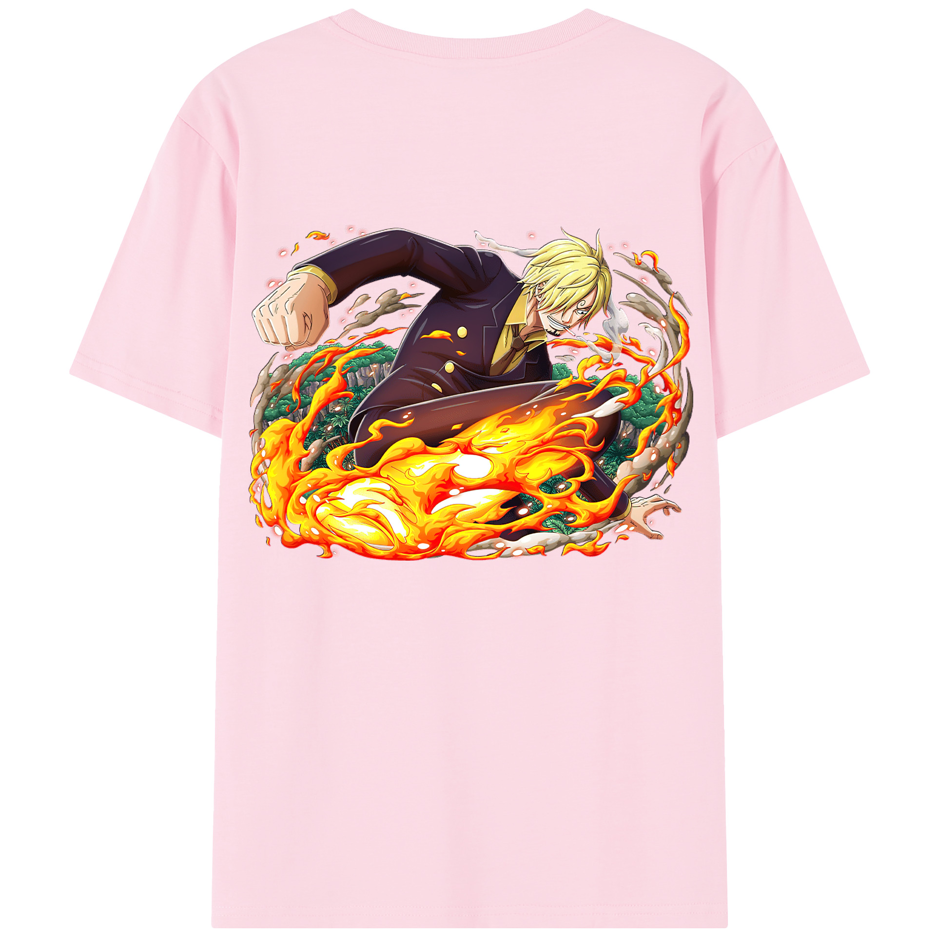 ワンピース サンジ ONE PIECE Sanji 綿100％半袖Tシャツ（背面プリント）