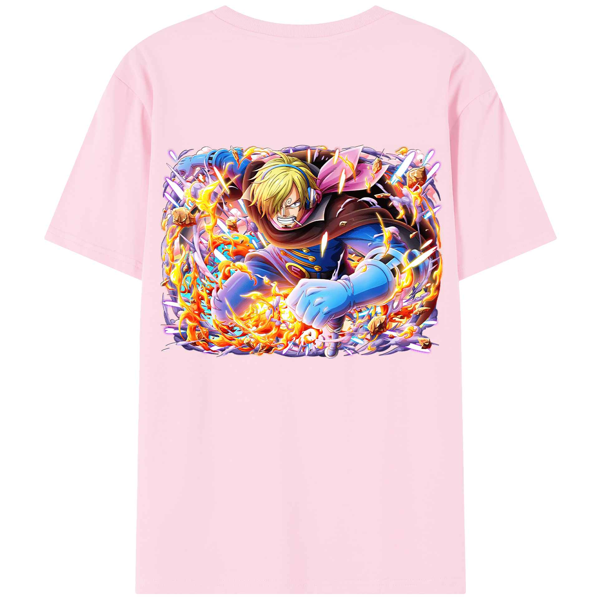 ワンピース サンジ ONE PIECE Sanji 綿100％半袖Tシャツ（背面プリント）
