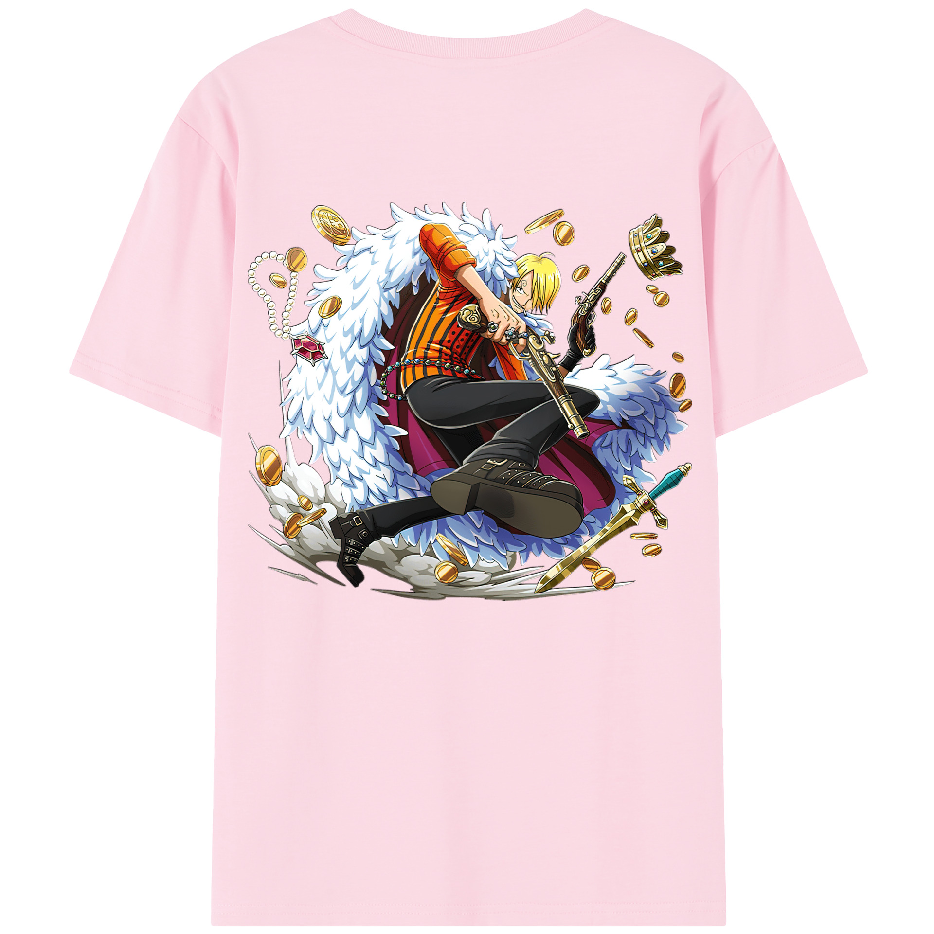 ワンピース サンジ ONE PIECE Sanji 綿100％半袖Tシャツ（背面プリント）