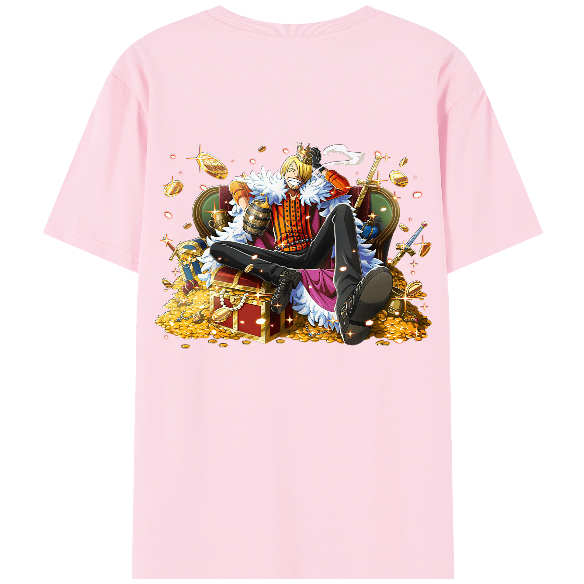 （画像用） ワンピース サンジ ONE PIECE Sanji 綿100％半袖Tシャツ（背面プリント）