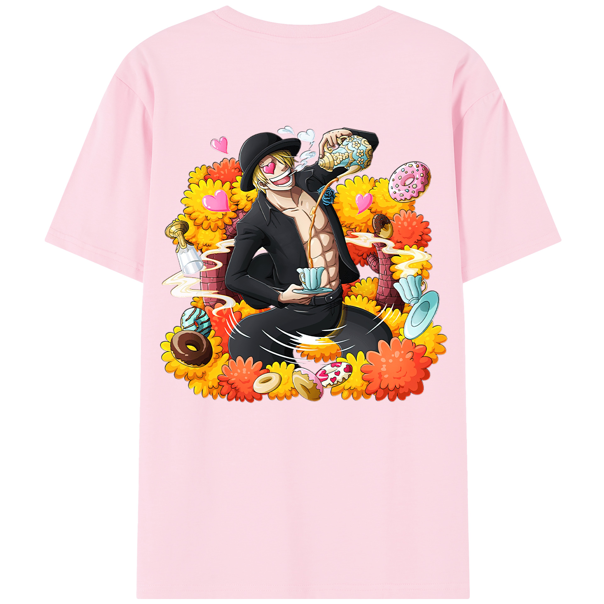 ワンピース サンジ ONE PIECE Sanji 綿100％半袖Tシャツ（背面プリント）