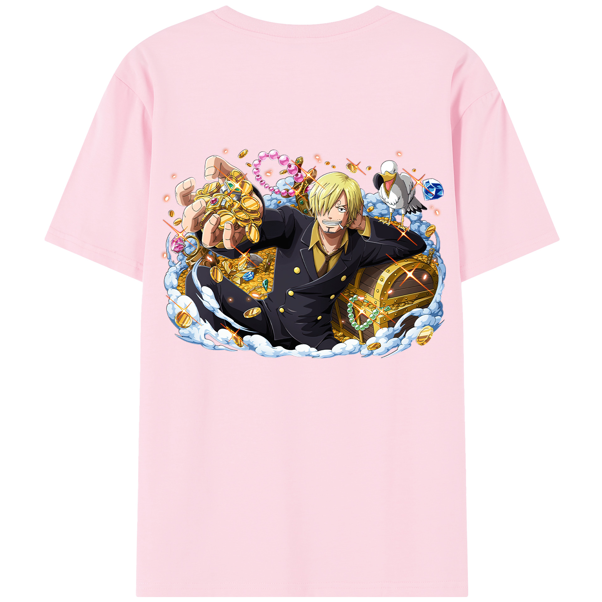 ワンピース サンジ ONE PIECE Sanji 綿100％半袖Tシャツ（背面プリント）