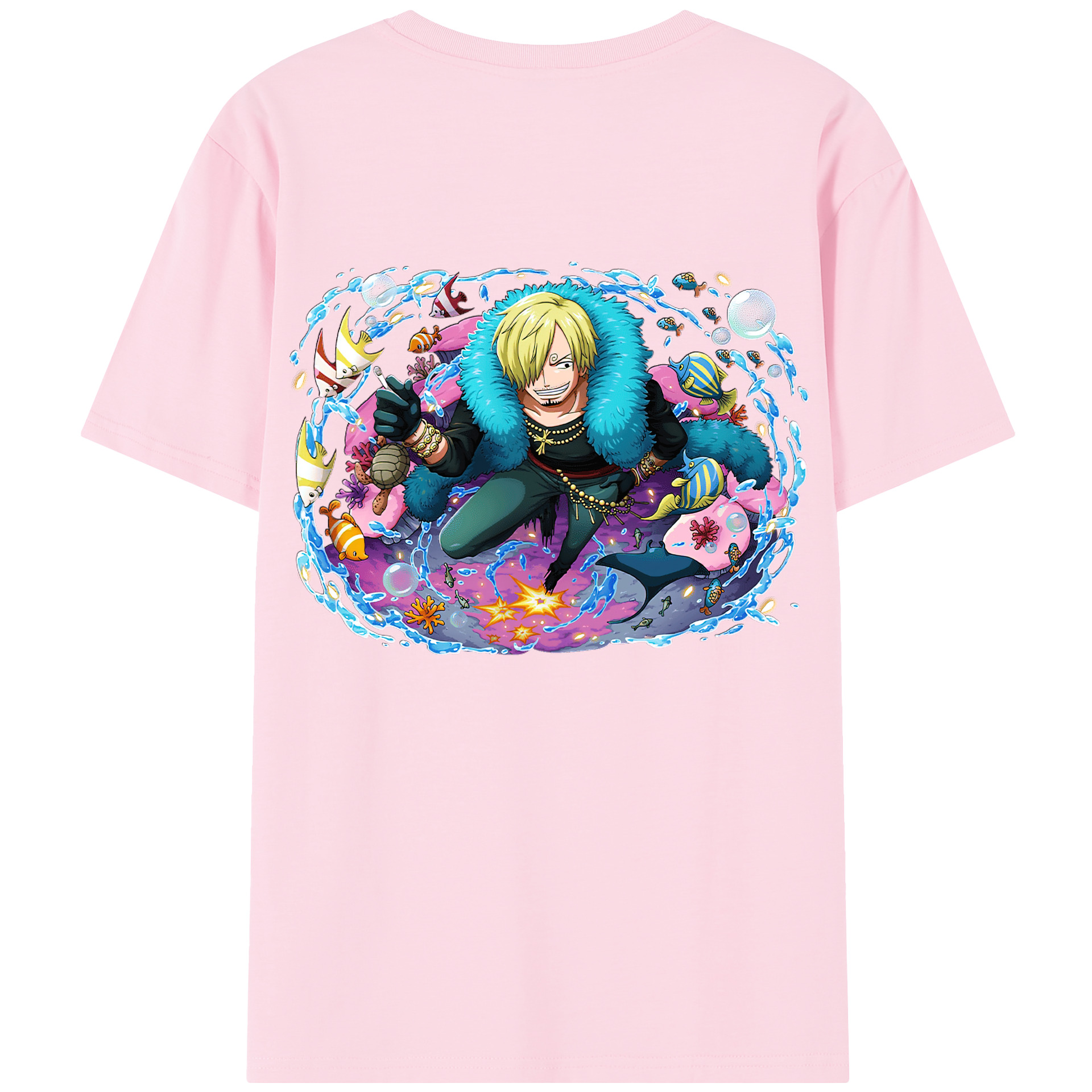 ワンピース サンジ ONE PIECE Sanji 綿100％半袖Tシャツ（背面プリント）
