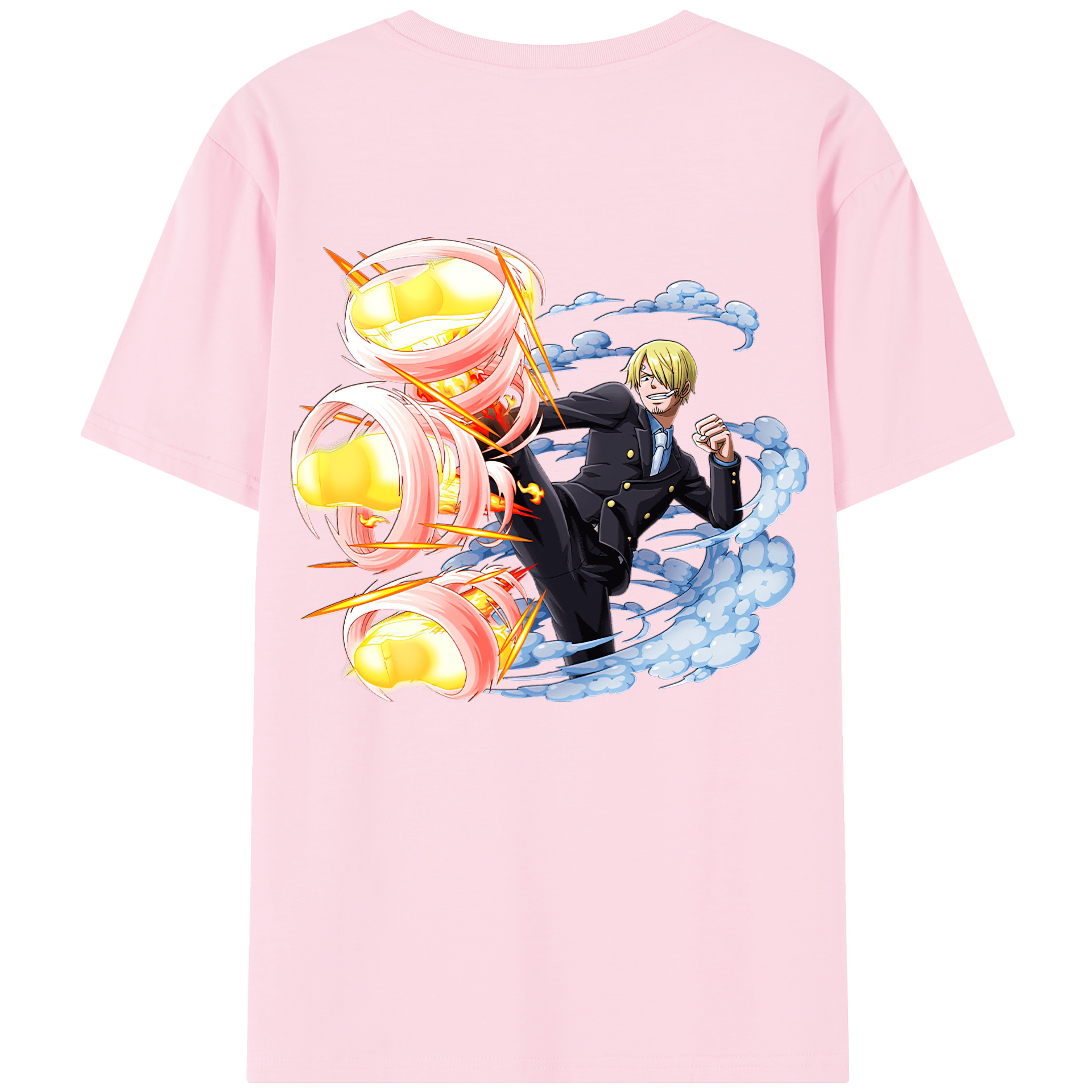 ワンピース サンジ ONE PIECE Sanji 綿100％半袖Tシャツ（背面プリント）