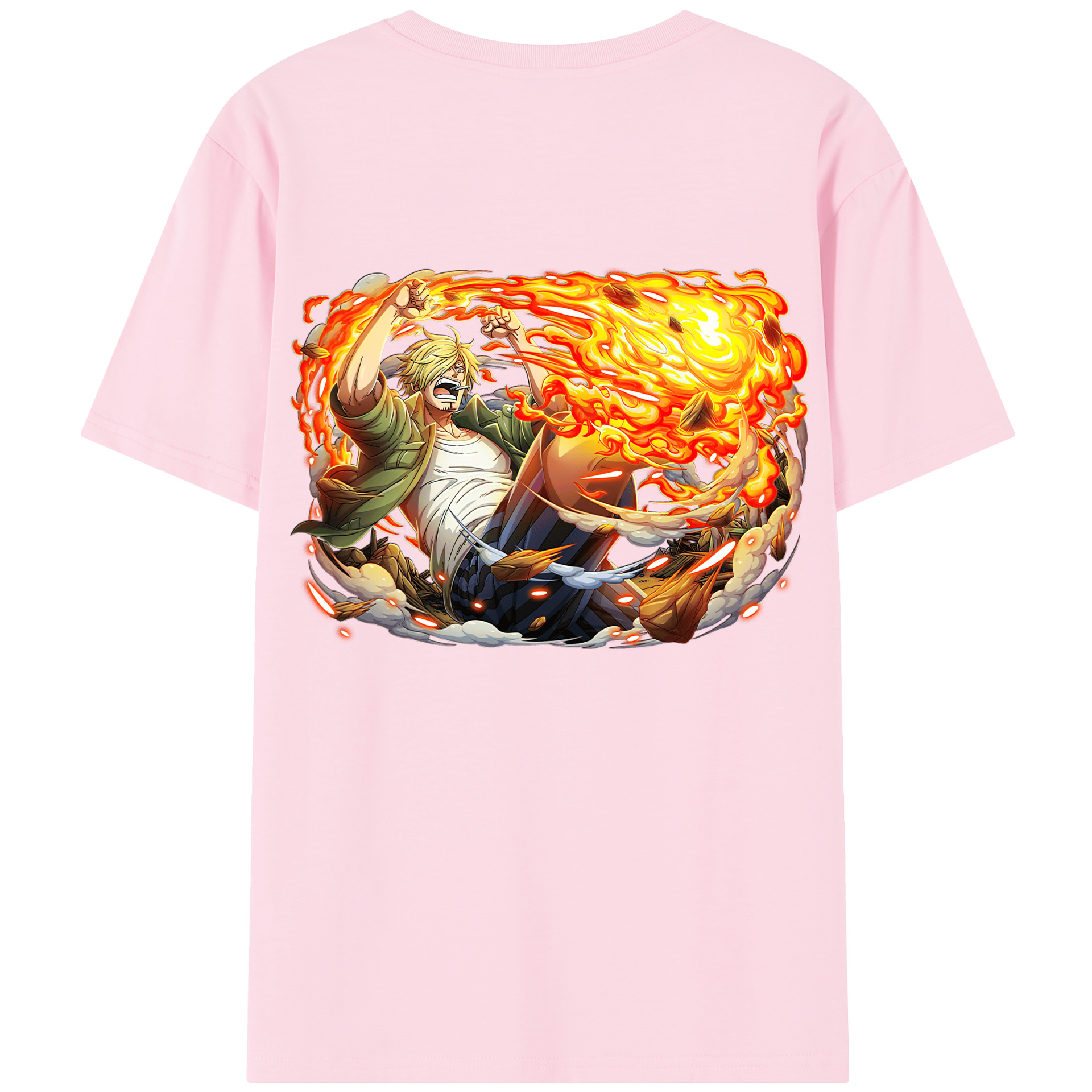 ワンピース サンジ ONE PIECE Sanji 綿100％半袖Tシャツ（背面プリント）