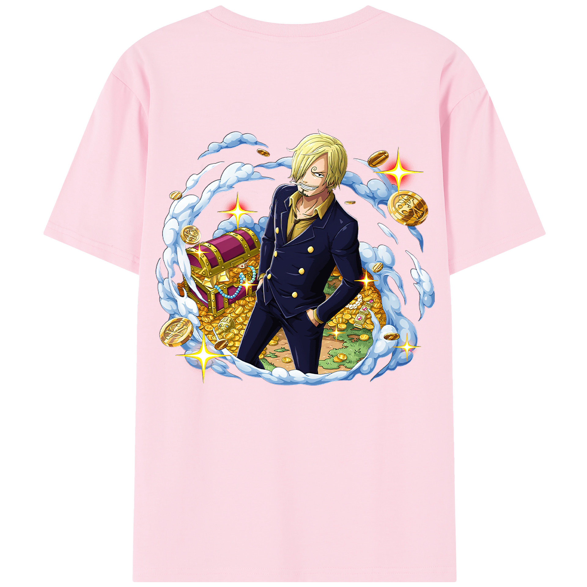 ワンピース サンジ ONE PIECE Sanji 綿100％半袖Tシャツ（背面プリント）