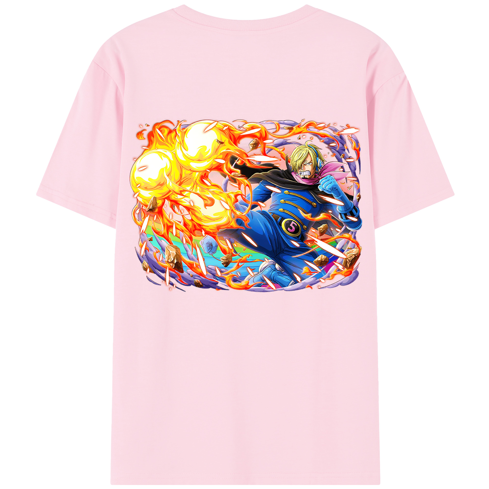 ワンピース サンジ ONE PIECE Sanji 綿100％半袖Tシャツ（背面プリント）