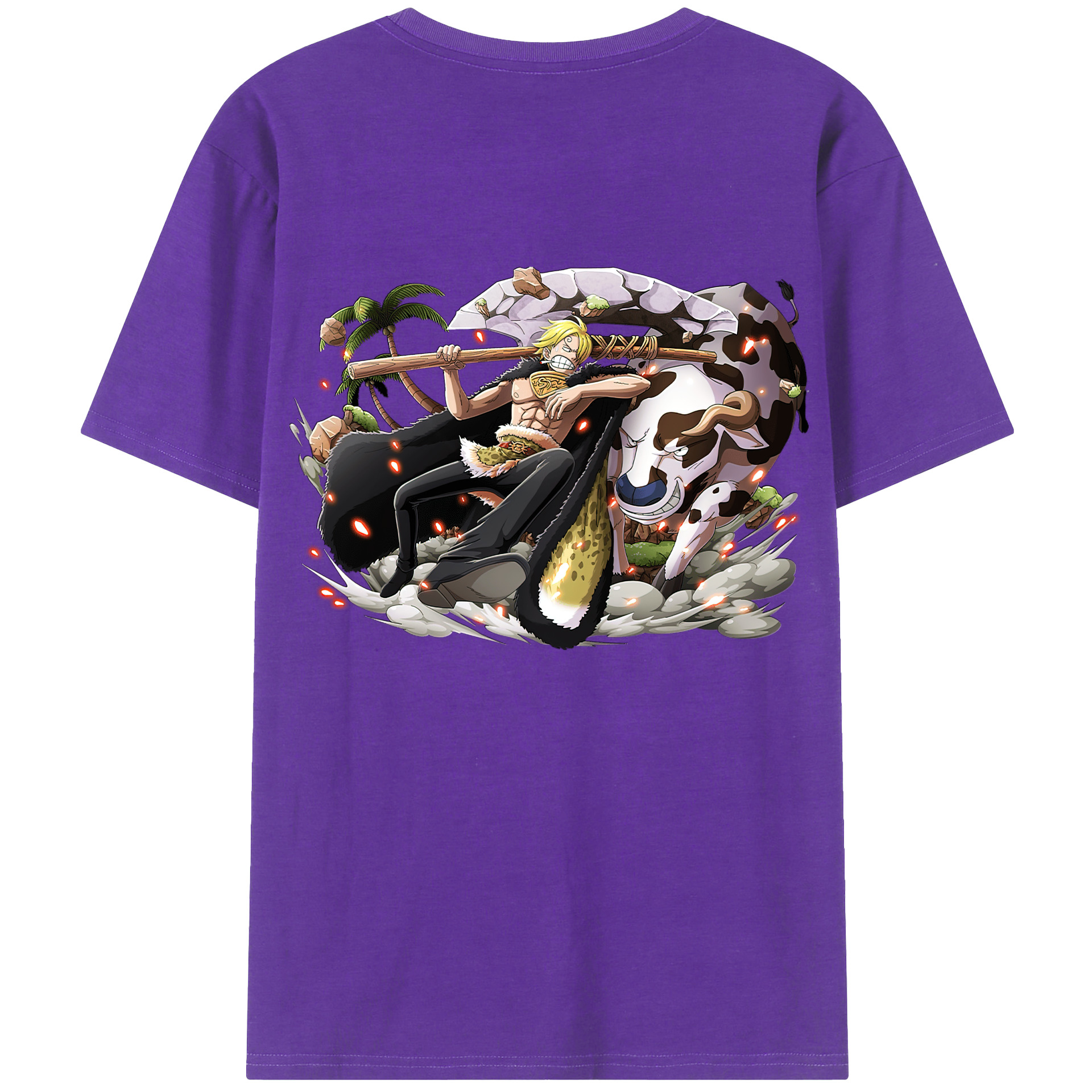 ワンピース サンジ ONE PIECE Sanji 綿100％半袖Tシャツ（背面プリント）