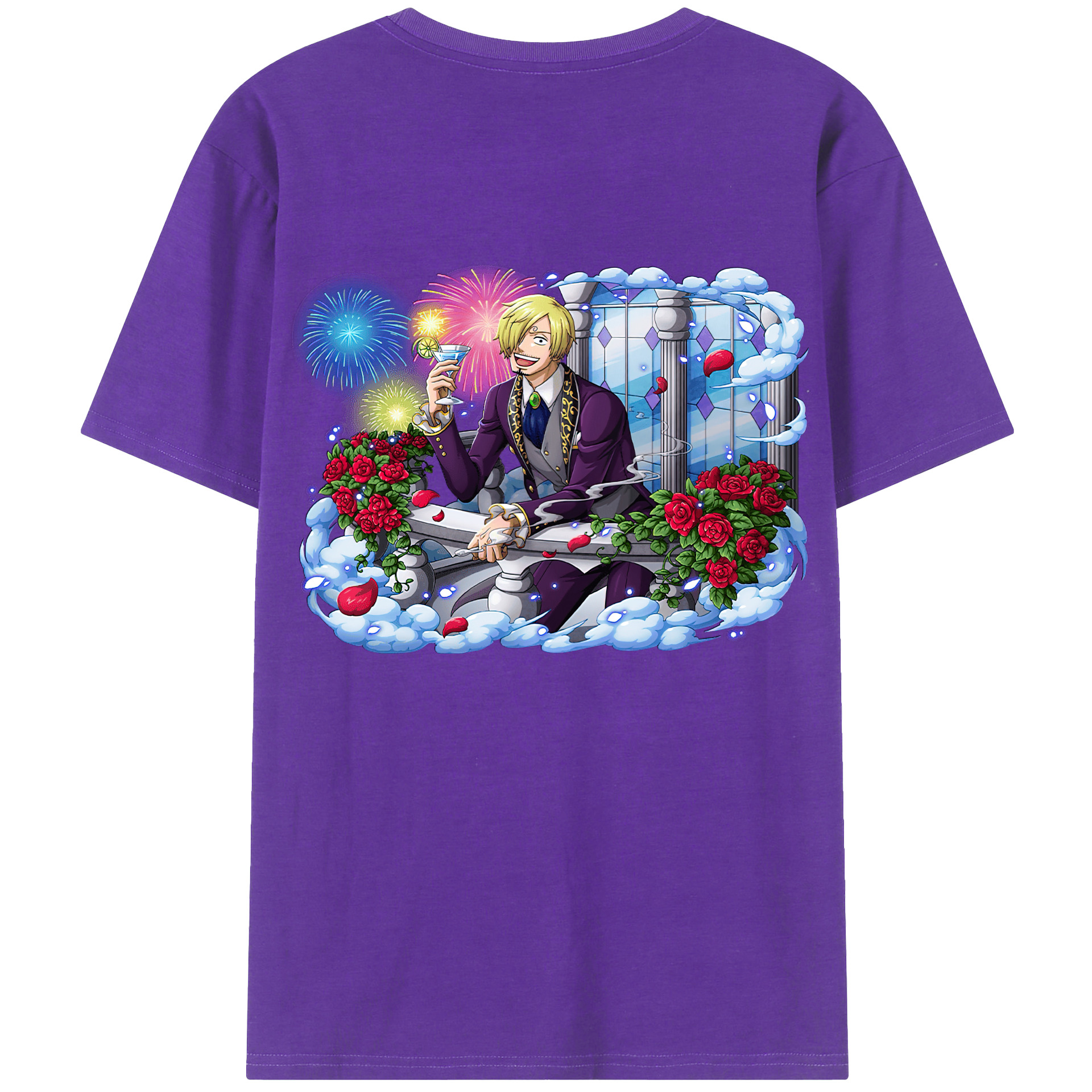 ワンピース サンジ ONE PIECE Sanji 綿100％半袖Tシャツ（背面プリント）