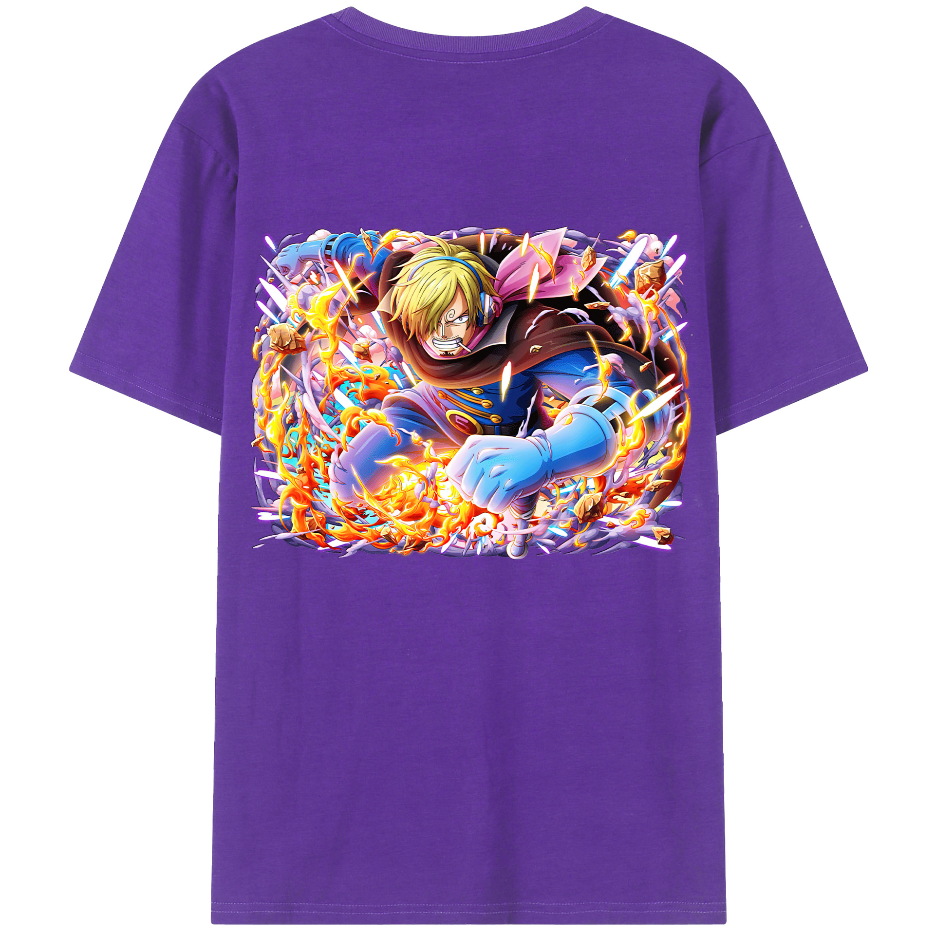 ワンピース サンジ ONE PIECE Sanji 綿100％半袖Tシャツ（背面プリント）