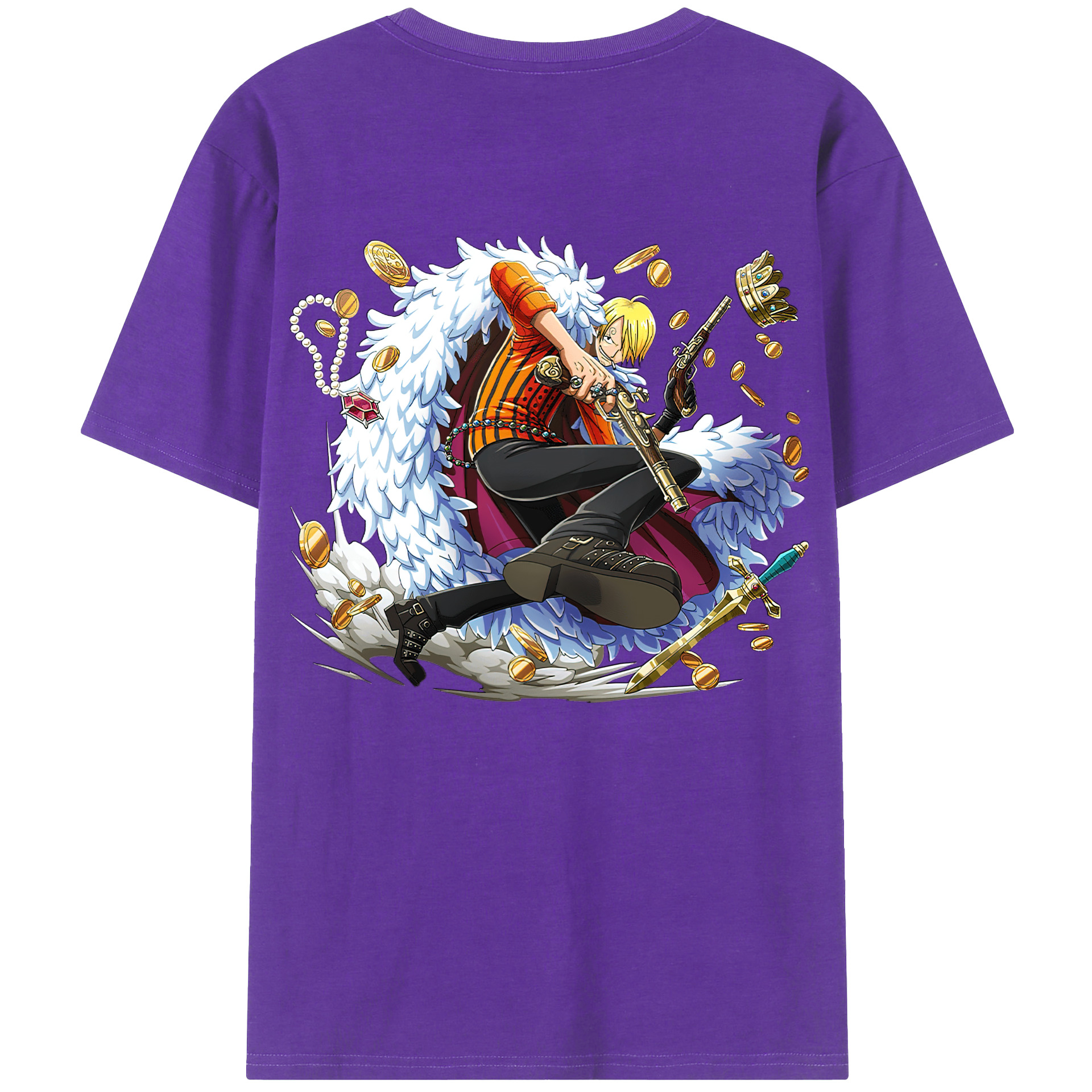 ワンピース サンジ ONE PIECE Sanji 綿100％半袖Tシャツ（背面プリント）