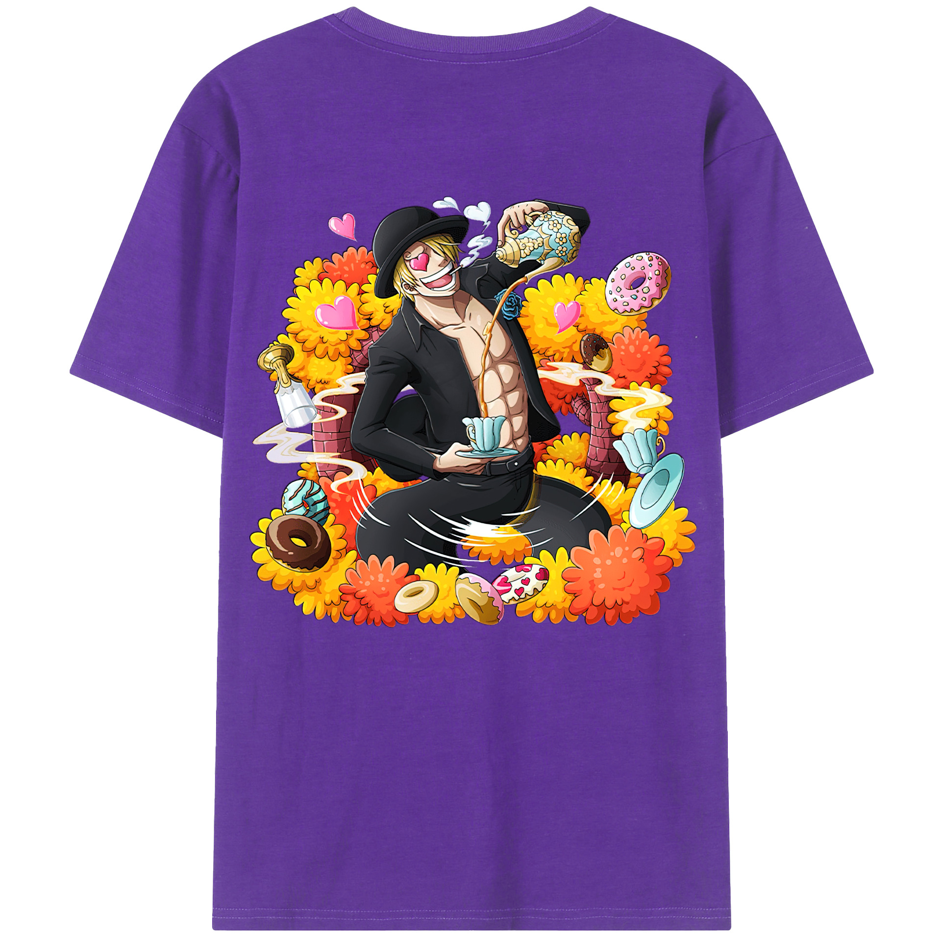 ワンピース サンジ ONE PIECE Sanji 綿100％半袖Tシャツ（背面プリント）