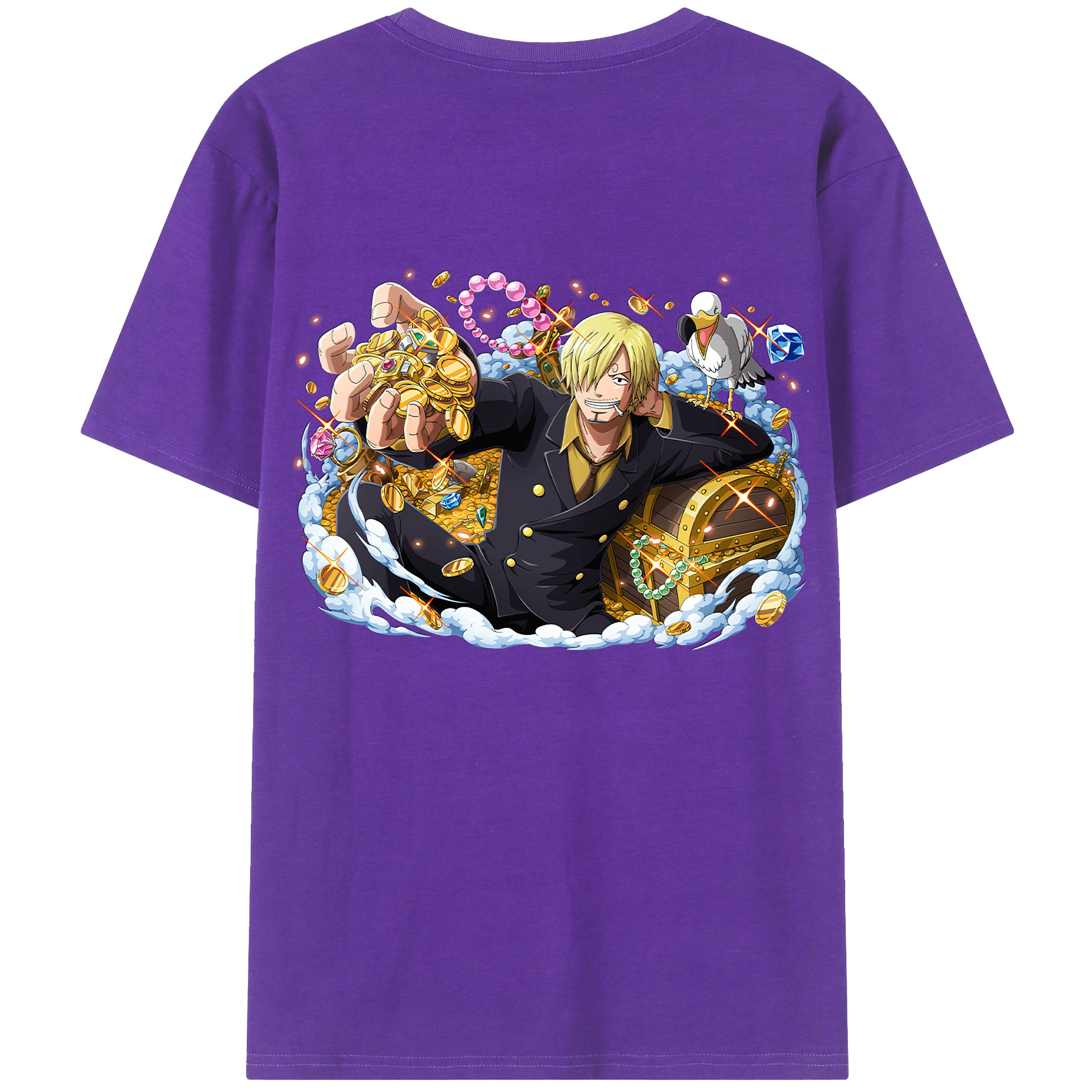 ワンピース サンジ ONE PIECE Sanji 綿100％半袖Tシャツ（背面プリント）