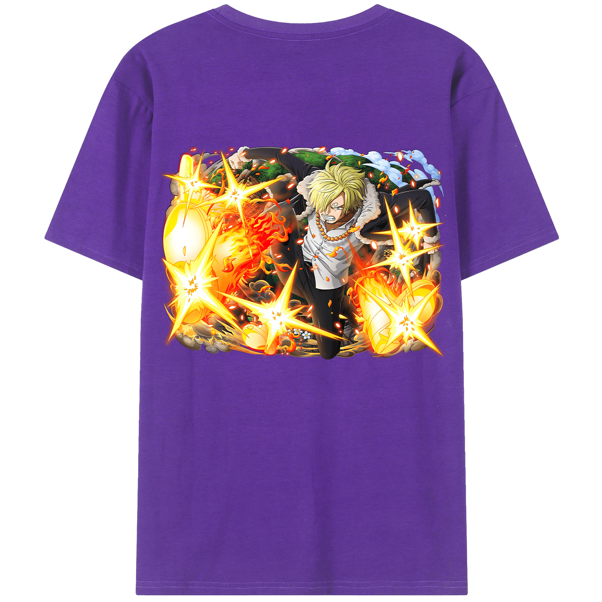 ワンピース サンジ ONE PIECE Sanji 綿100％半袖Tシャツ（背面プリント）