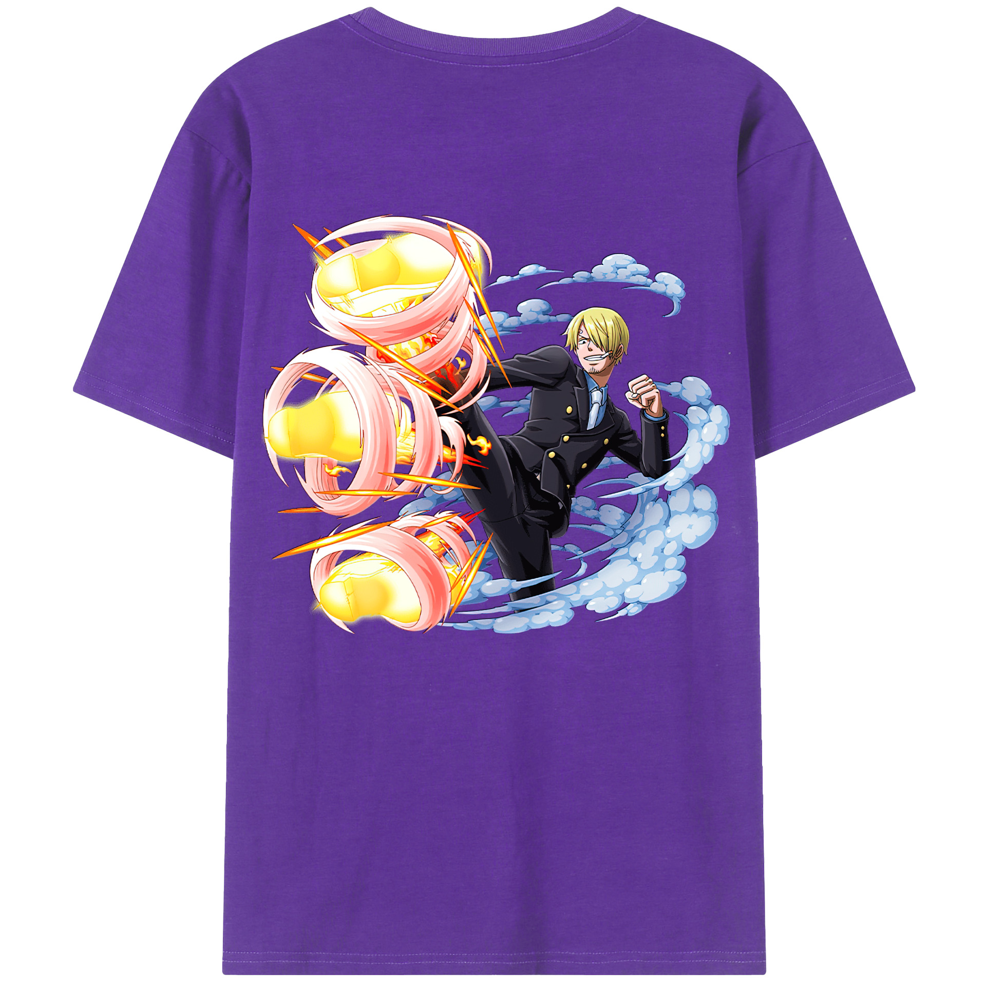ワンピース サンジ ONE PIECE Sanji 綿100％半袖Tシャツ（背面プリント）