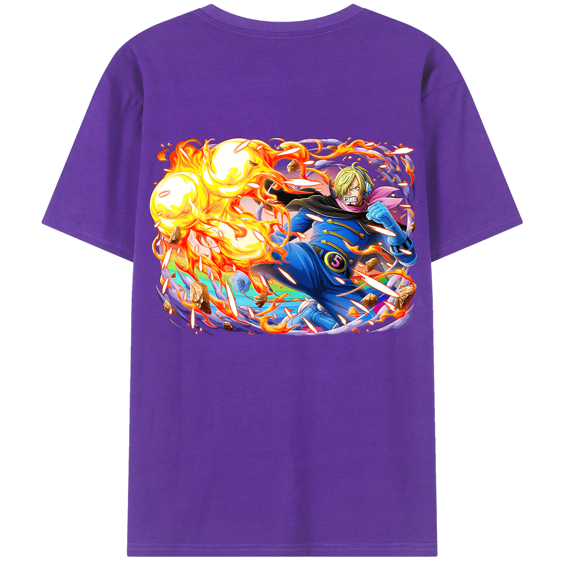 ワンピース サンジ ONE PIECE Sanji 綿100％半袖Tシャツ（背面プリント）