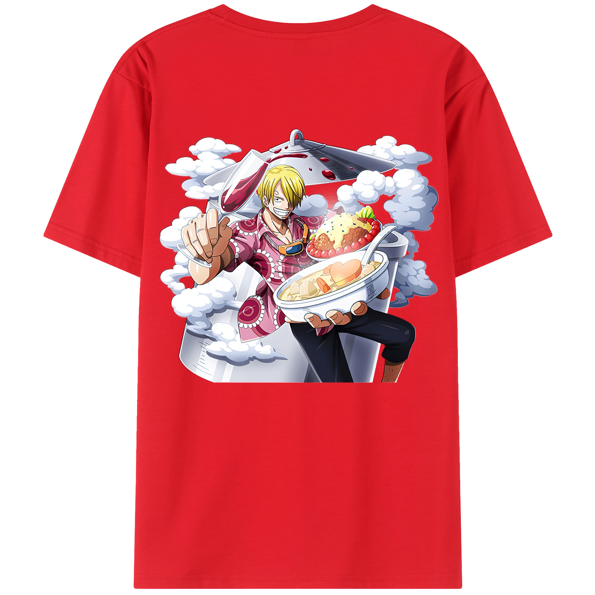 ワンピース サンジ ONE PIECE Sanji 綿100％半袖Tシャツ（背面プリント）