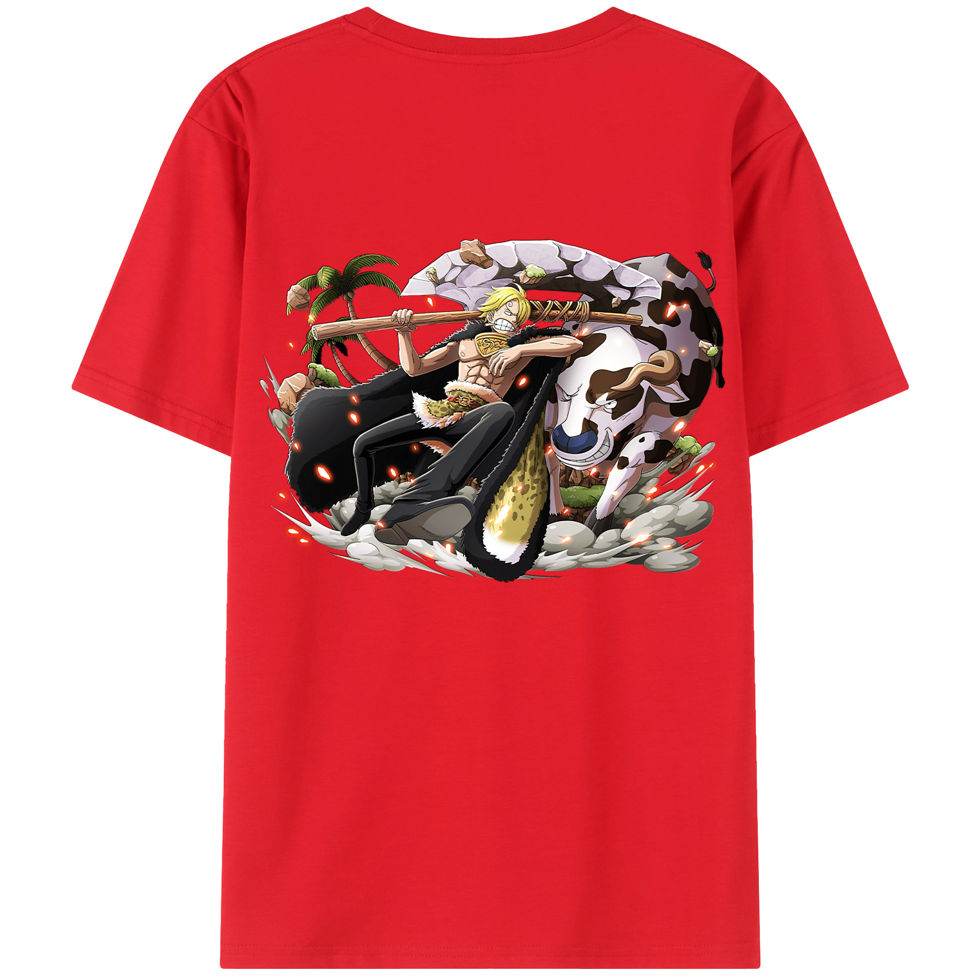ワンピース サンジ ONE PIECE Sanji 綿100％半袖Tシャツ（背面プリント）