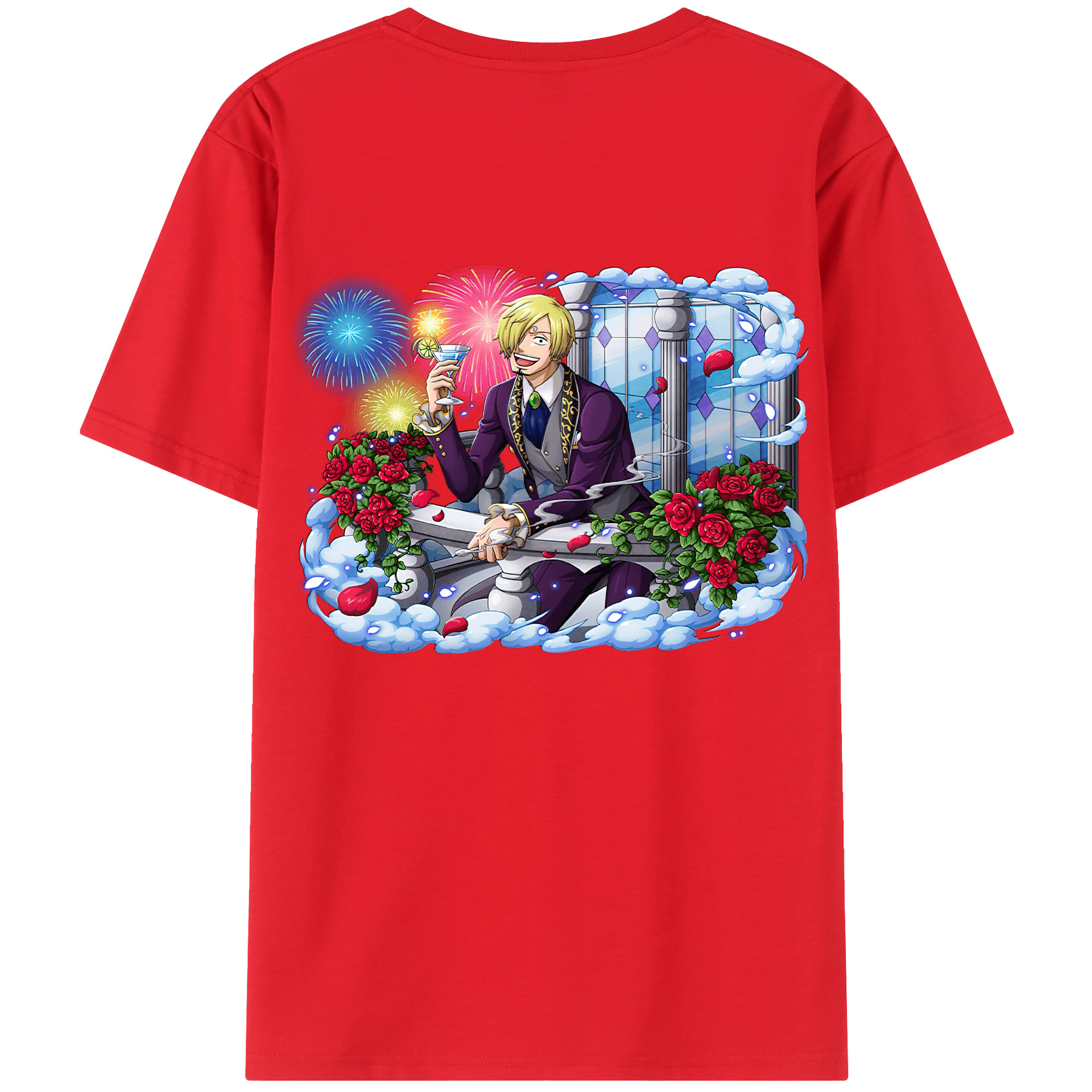 ワンピース サンジ ONE PIECE Sanji 綿100％半袖Tシャツ（背面プリント）