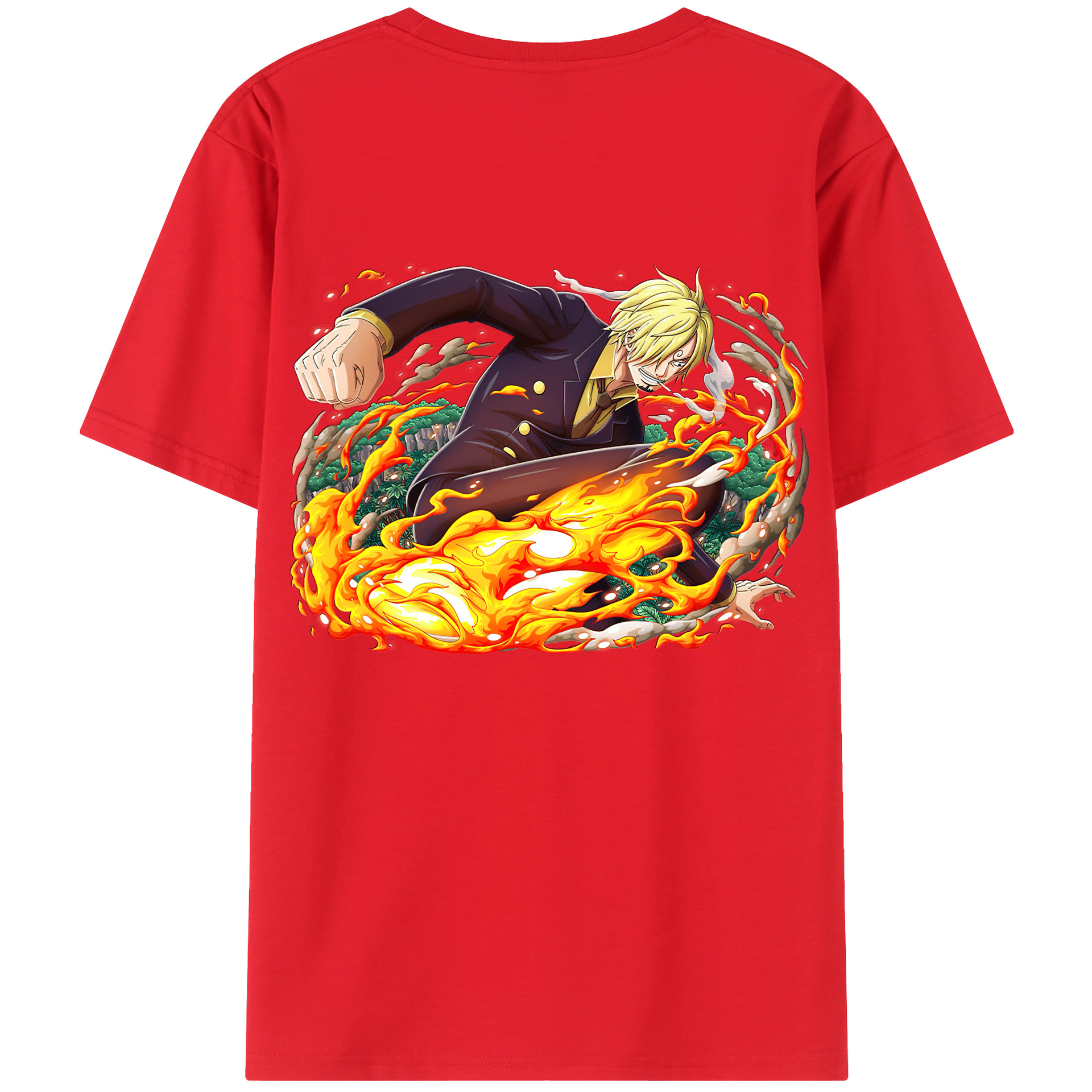 ワンピース サンジ ONE PIECE Sanji 綿100％半袖Tシャツ（背面プリント）