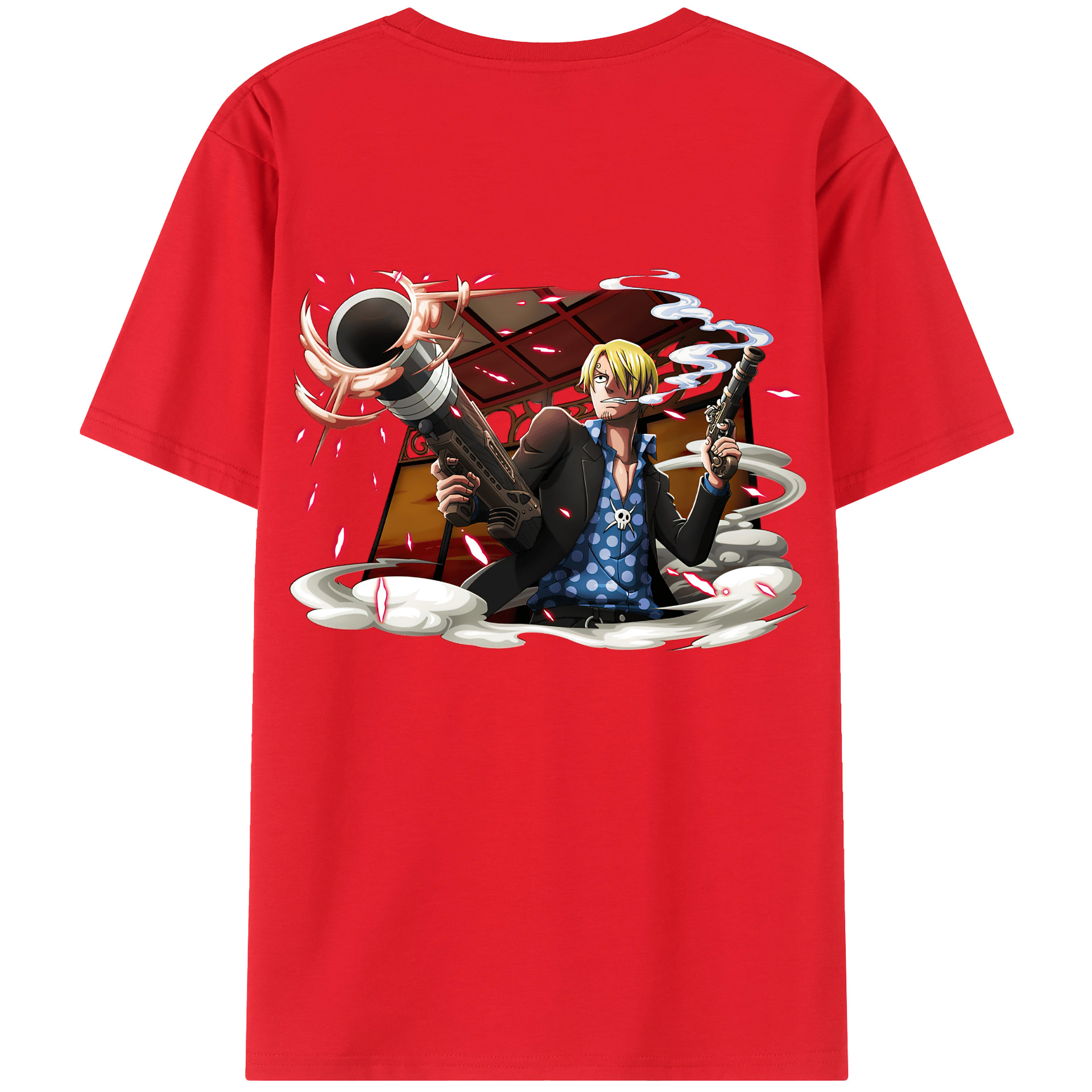 ワンピース サンジ ONE PIECE Sanji 綿100％半袖Tシャツ（背面プリント）