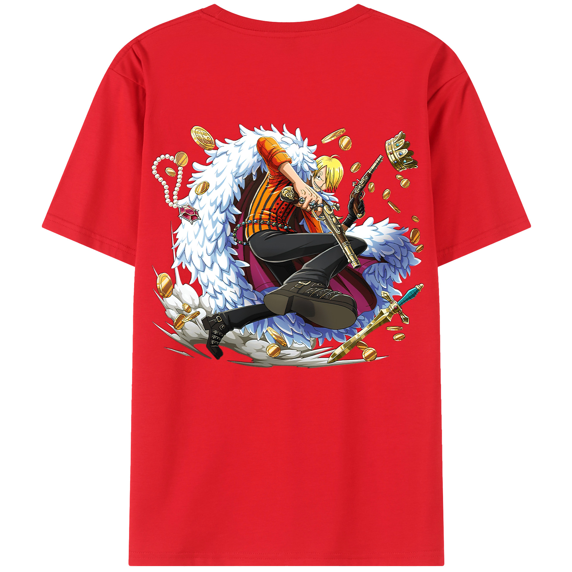 ワンピース サンジ ONE PIECE Sanji 綿100％半袖Tシャツ（背面プリント）