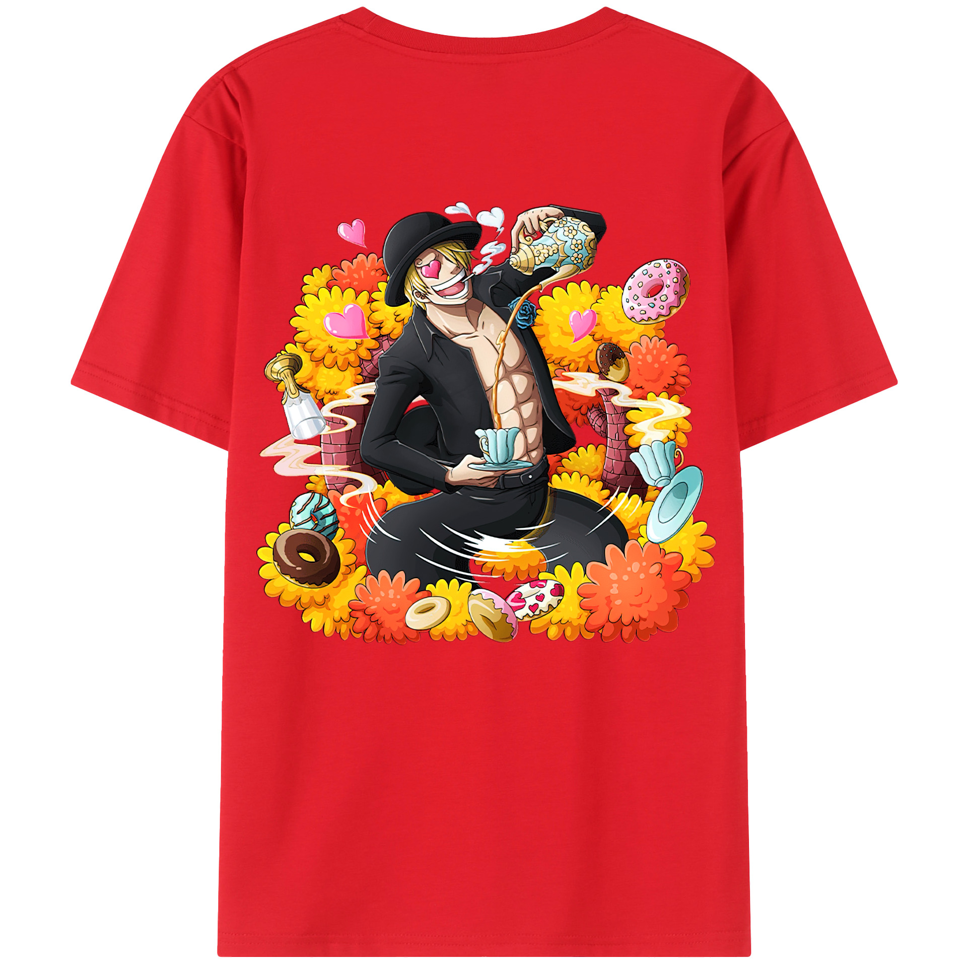 ワンピース サンジ ONE PIECE Sanji 綿100％半袖Tシャツ（背面プリント）