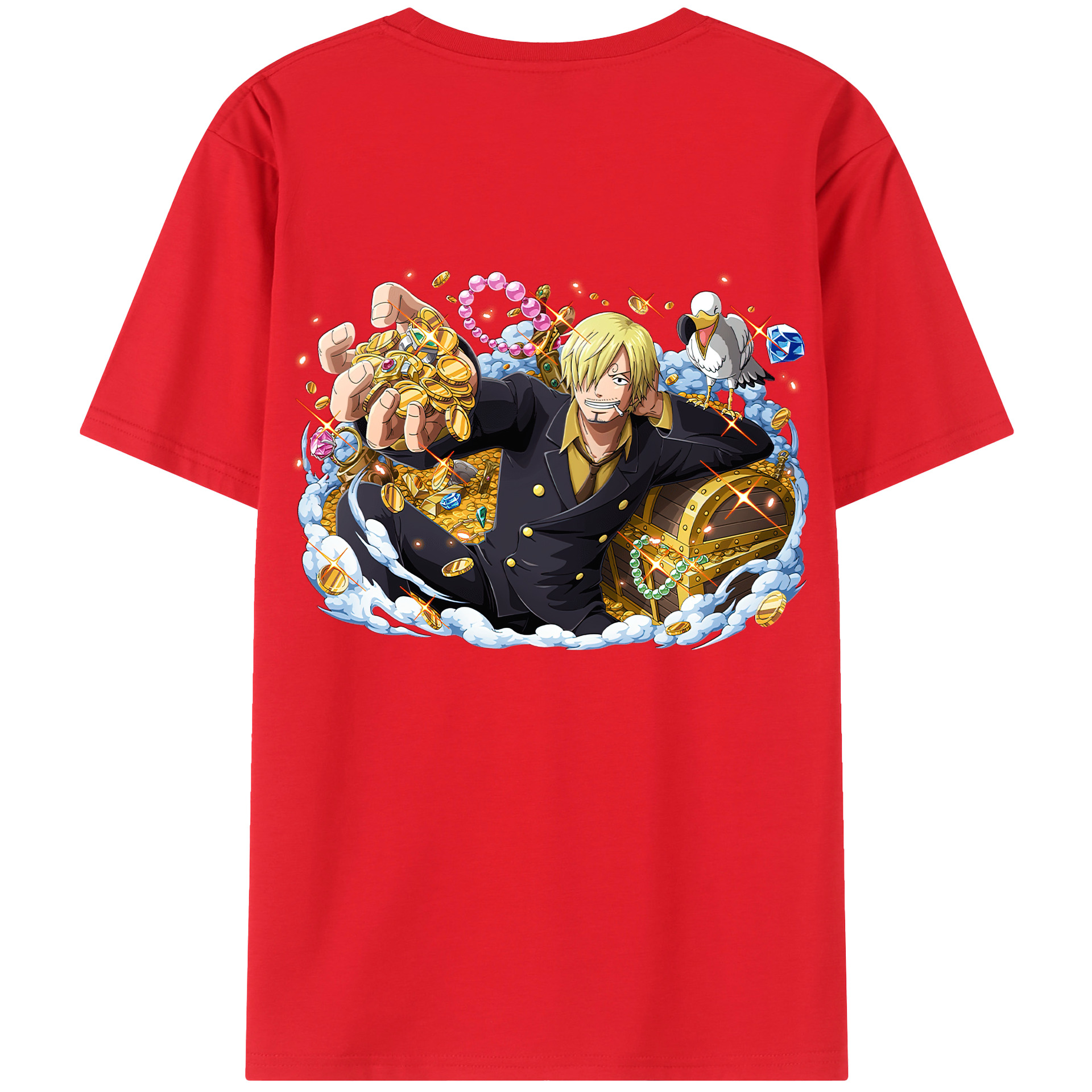 ワンピース サンジ ONE PIECE Sanji 綿100％半袖Tシャツ（背面プリント）