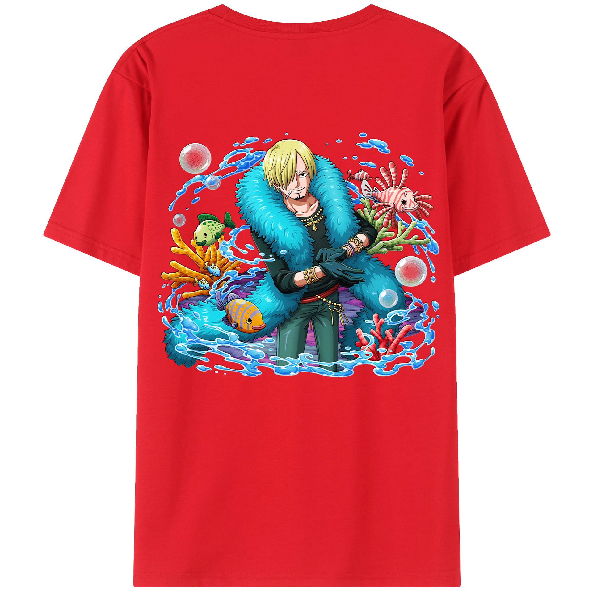 ワンピース サンジ ONE PIECE Sanji 綿100％半袖Tシャツ（背面プリント）
