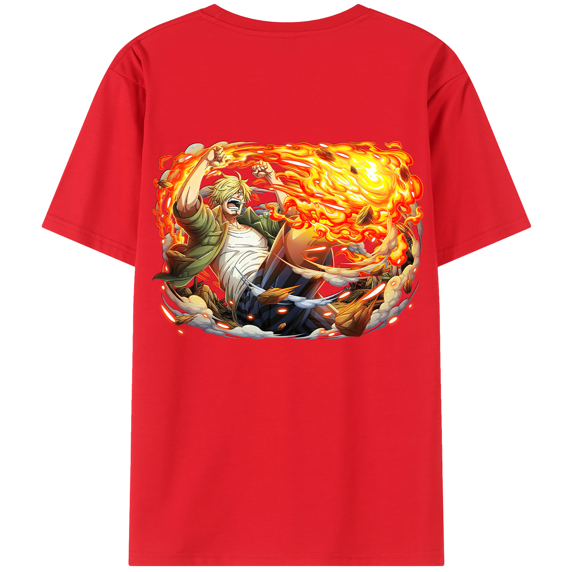 ワンピース サンジ ONE PIECE Sanji 綿100％半袖Tシャツ（背面プリント）