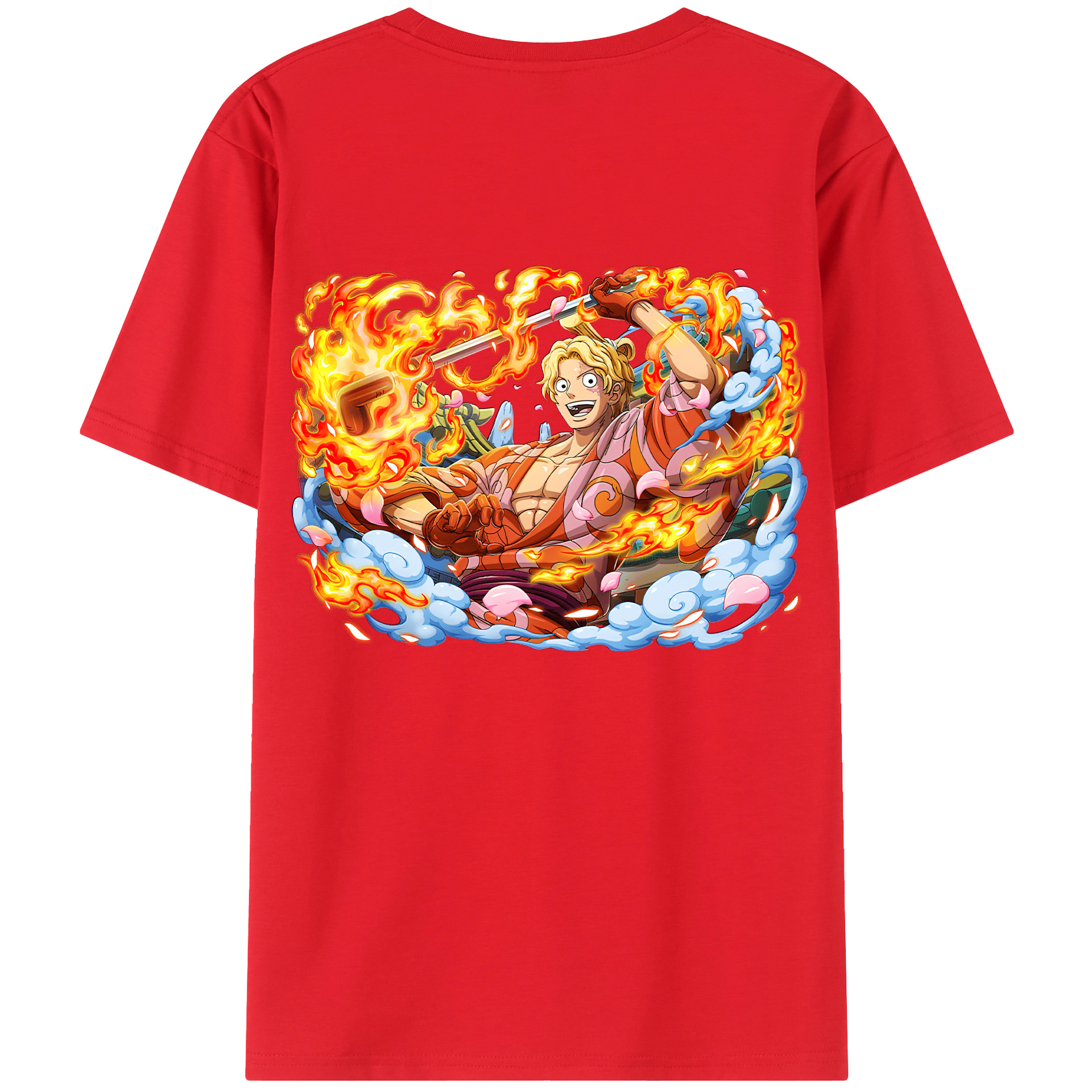 ワンピース サンジ ONE PIECE Sanji 綿100％半袖Tシャツ（背面プリント）