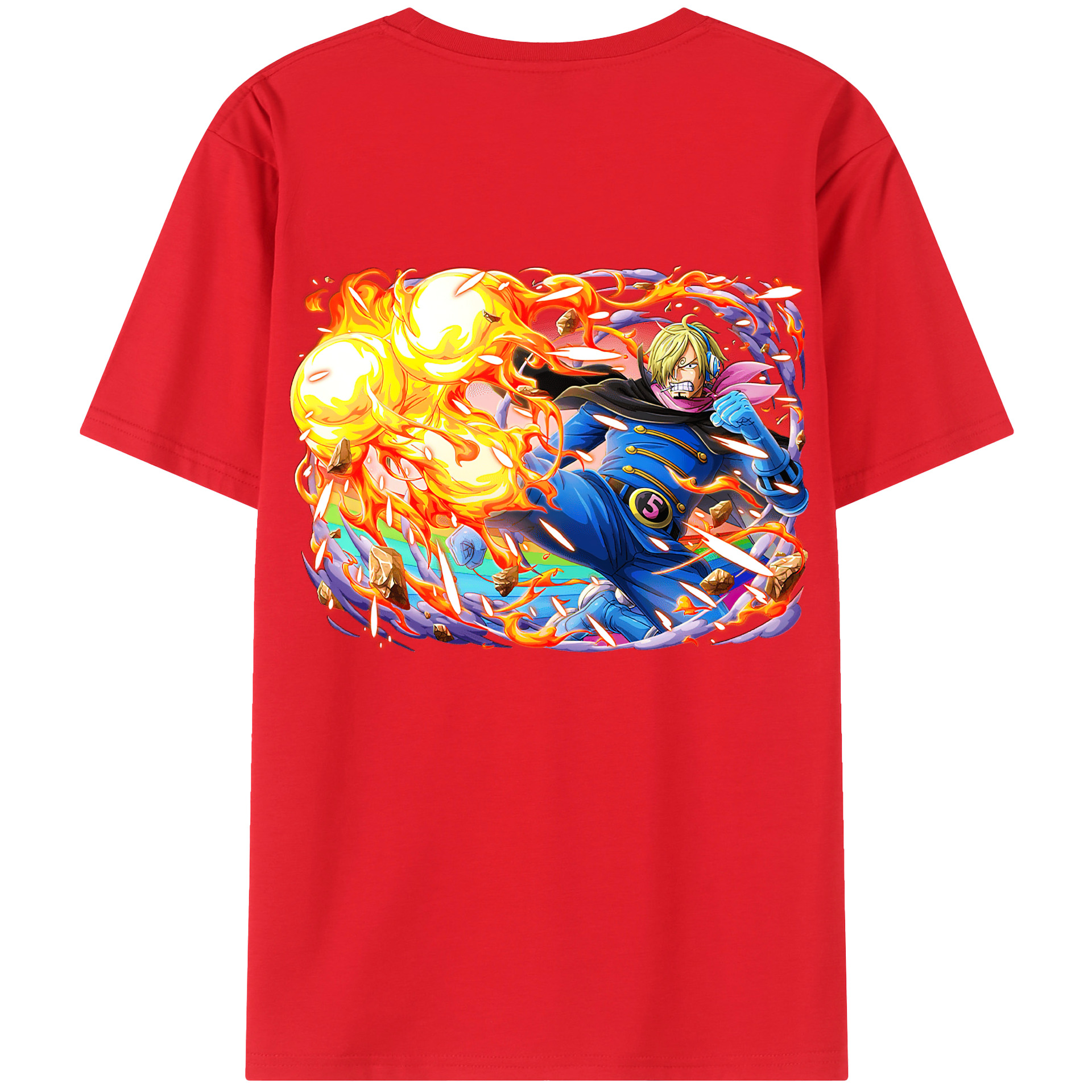 ワンピース サンジ ONE PIECE Sanji 綿100％半袖Tシャツ（背面プリント）