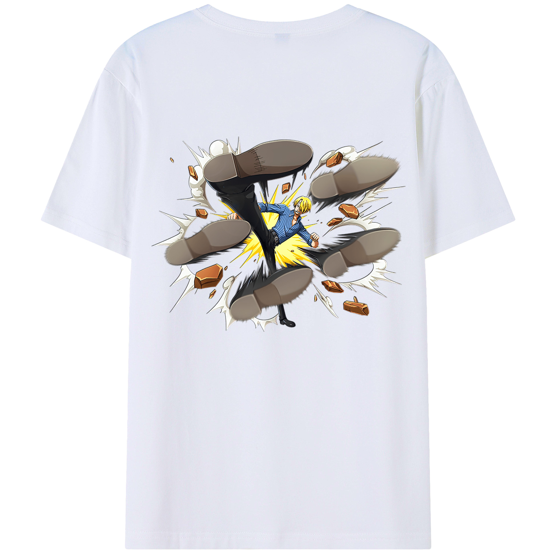 （画像用） ワンピース サンジ ONE PIECE Sanji 綿100％半袖Tシャツ（背面プリント）