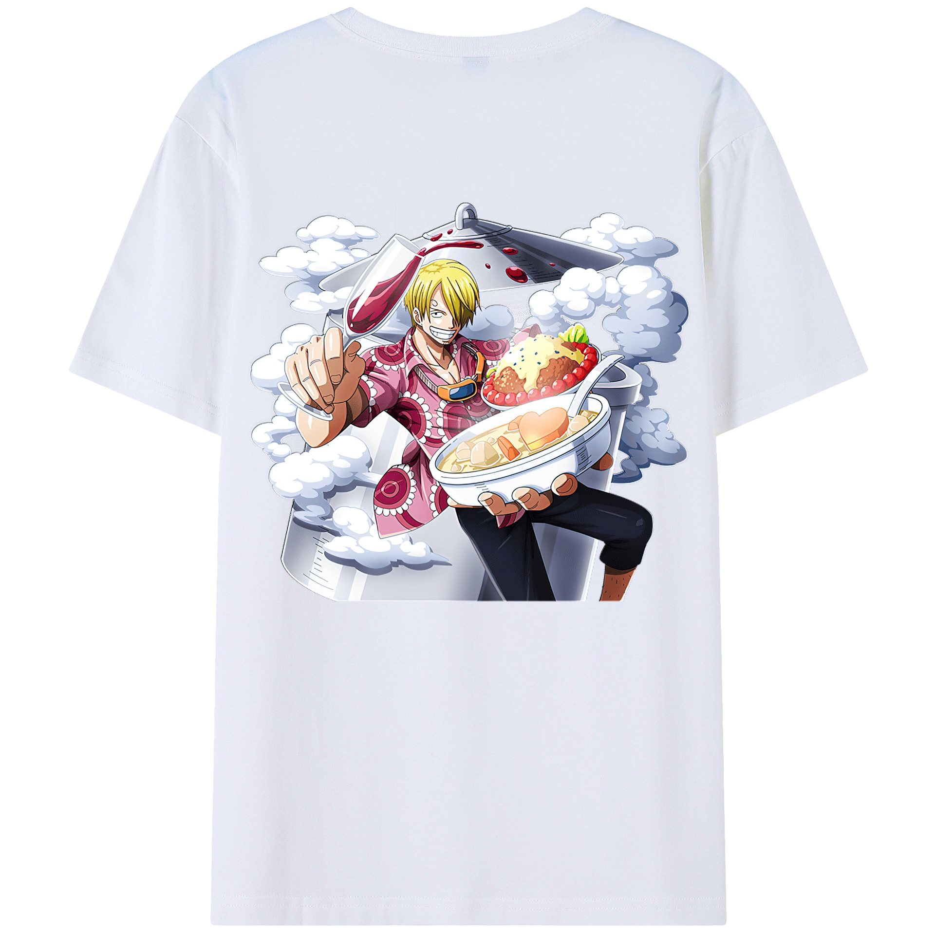 （画像用） ワンピース サンジ ONE PIECE Sanji 綿100％半袖Tシャツ（背面プリント）