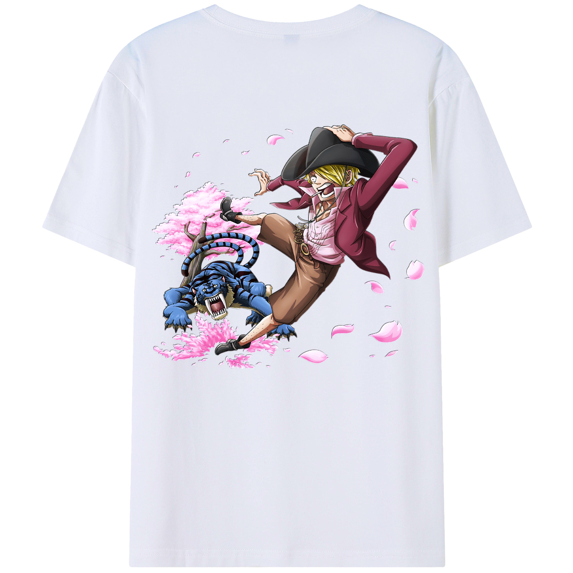 （画像用） ワンピース サンジ ONE PIECE Sanji 綿100％半袖Tシャツ（背面プリント）
