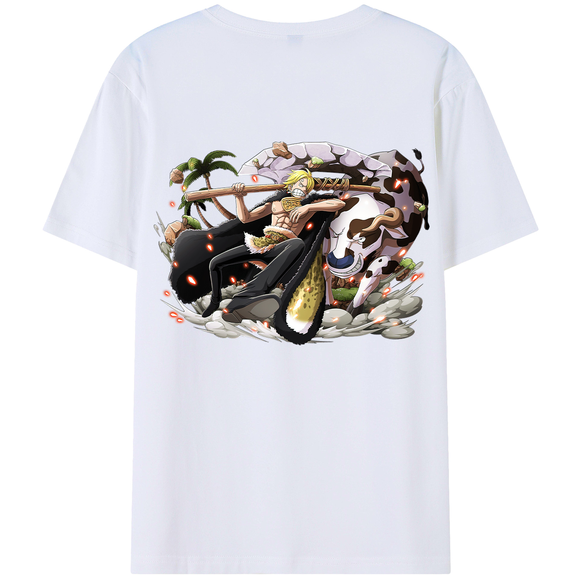 （画像用） ワンピース サンジ ONE PIECE Sanji 綿100％半袖Tシャツ（背面プリント）