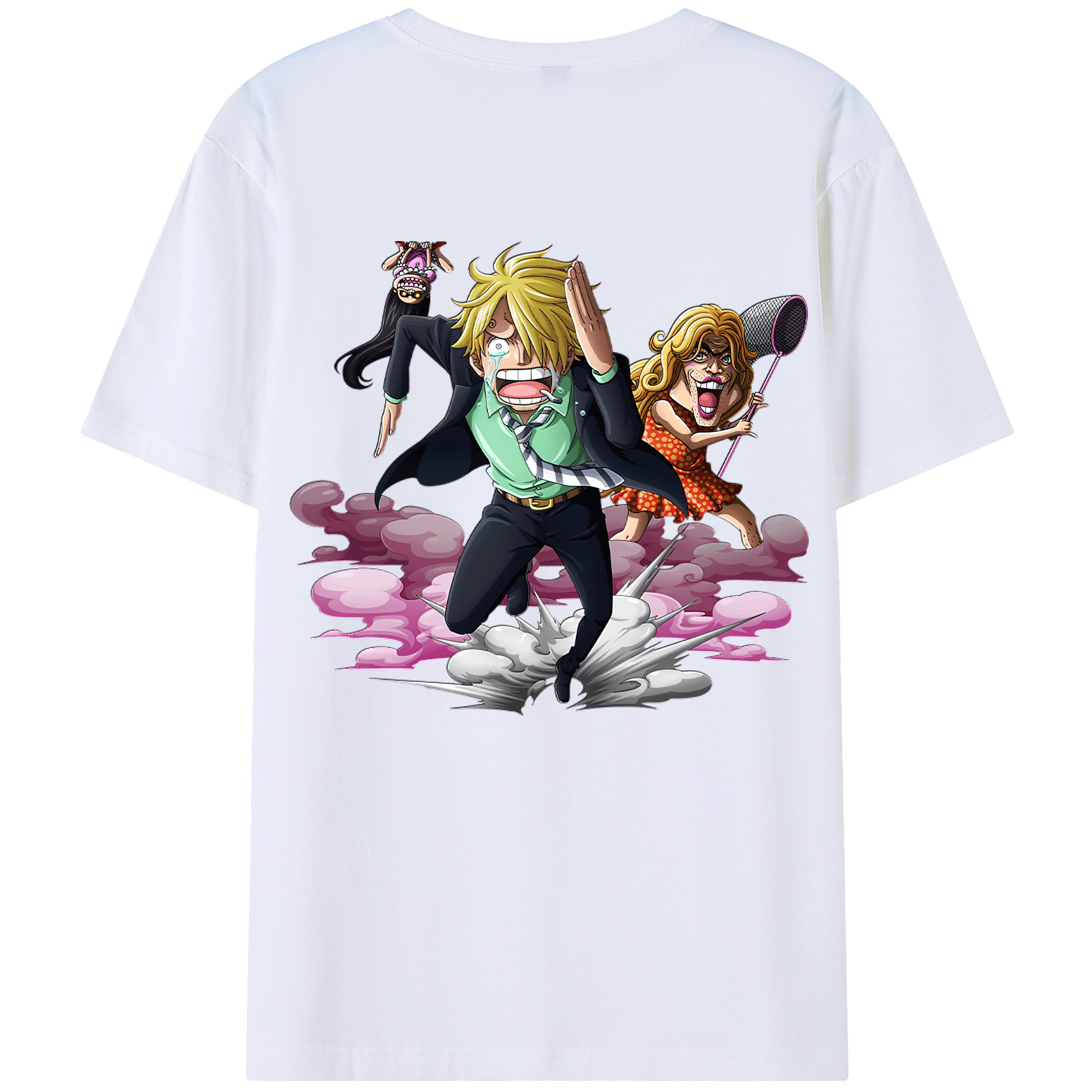 （画像用） ワンピース サンジ ONE PIECE Sanji 綿100％半袖Tシャツ（背面プリント）