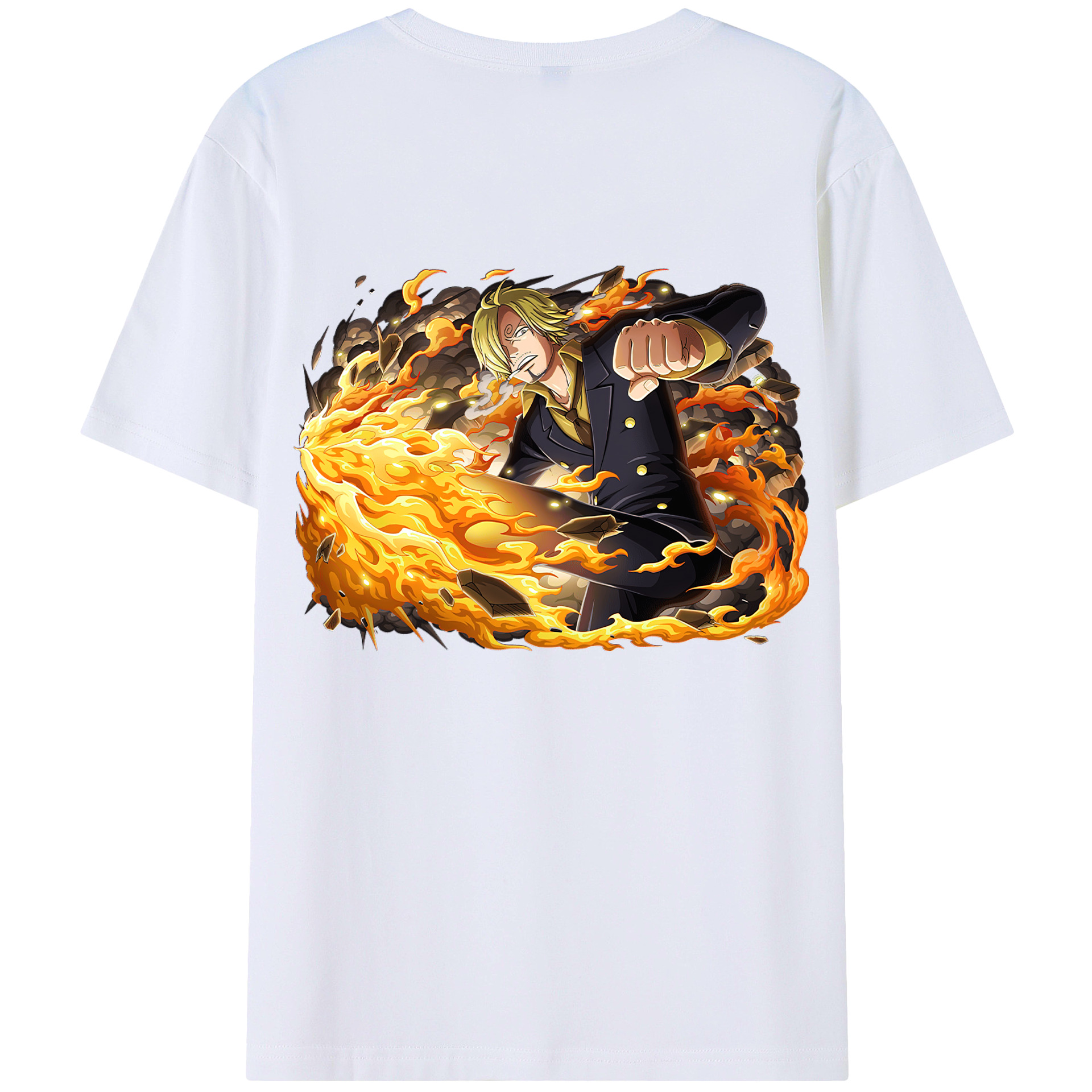 （画像用） ワンピース サンジ ONE PIECE Sanji 綿100％半袖Tシャツ（背面プリント）
