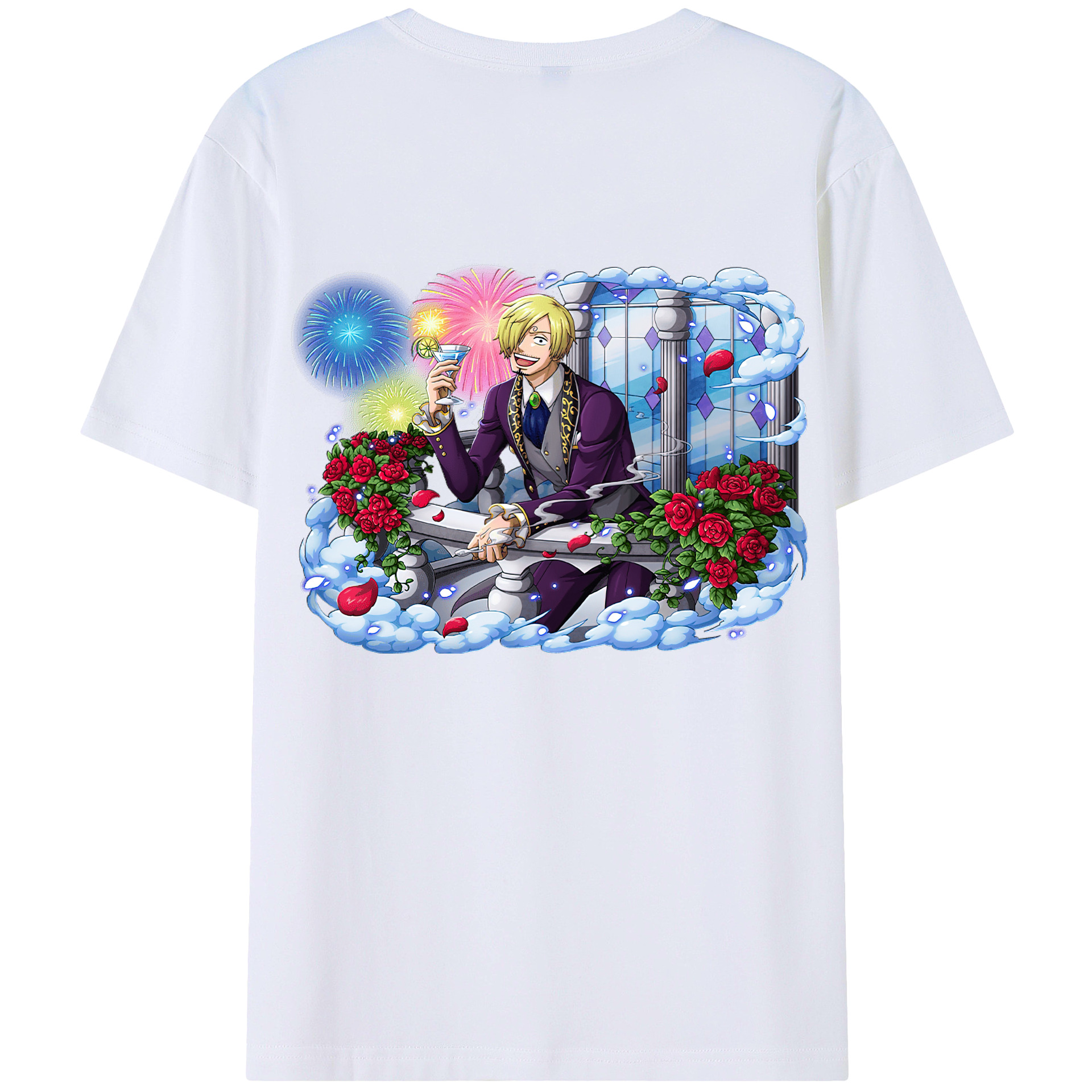 ワンピース サンジ ONE PIECE Sanji 綿100％半袖Tシャツ（背面プリント）