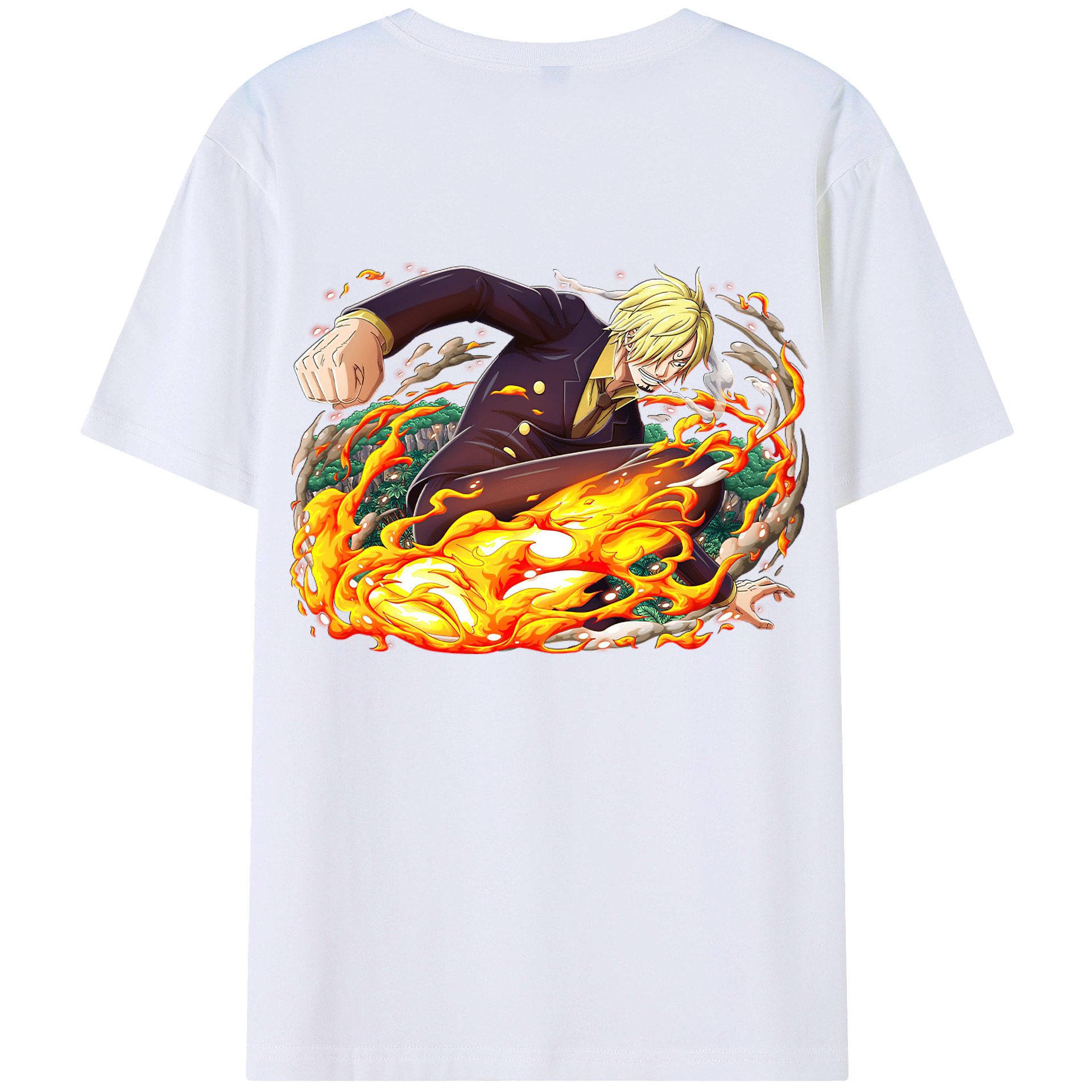 ワンピース サンジ ONE PIECE Sanji 綿100％半袖Tシャツ（背面プリント）