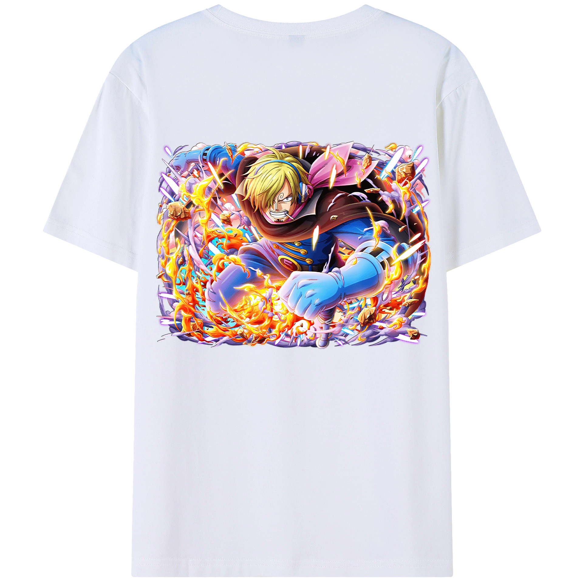 ワンピース サンジ ONE PIECE Sanji 綿100％半袖Tシャツ（背面プリント）