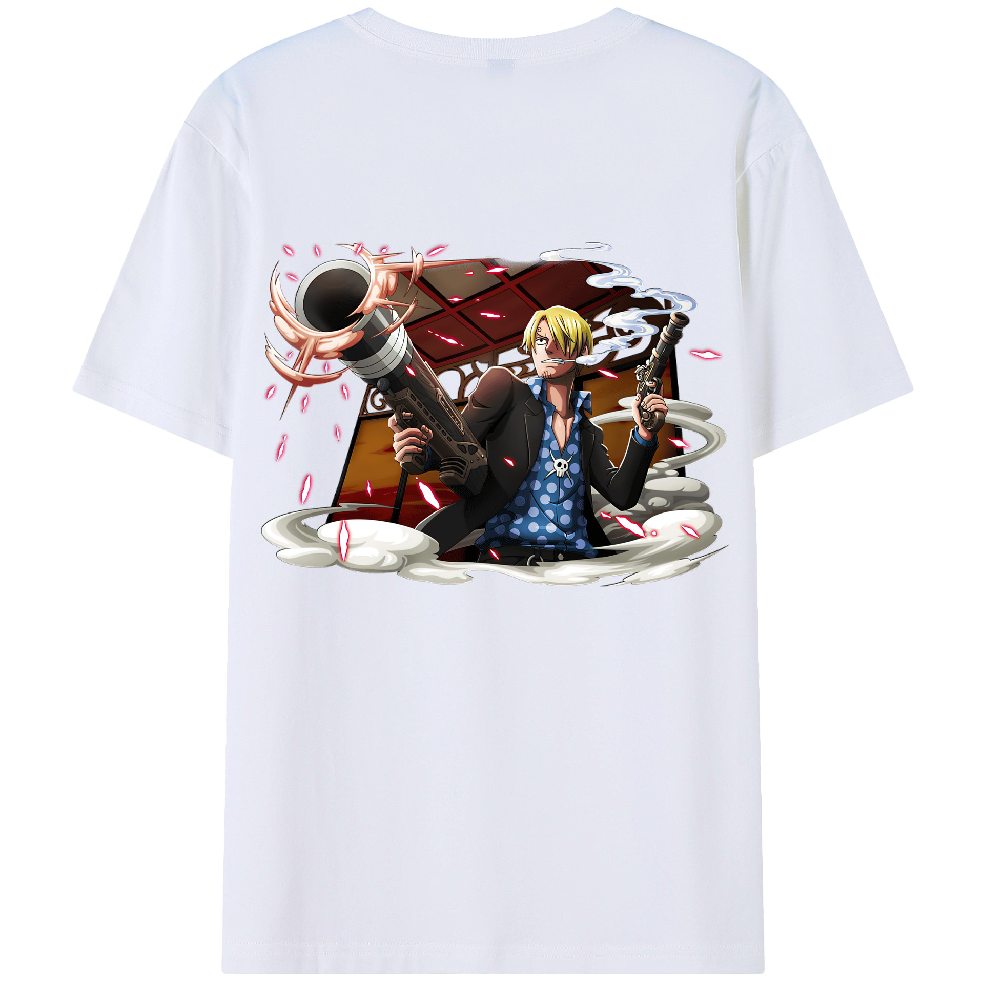（画像用） ワンピース サンジ ONE PIECE Sanji 綿100％半袖Tシャツ（背面プリント）